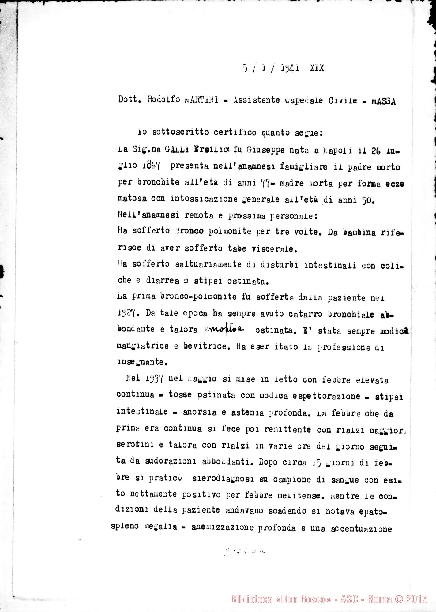 Fotogramma A 10 — Dott. Rodolfo Martini: sottoscrizione