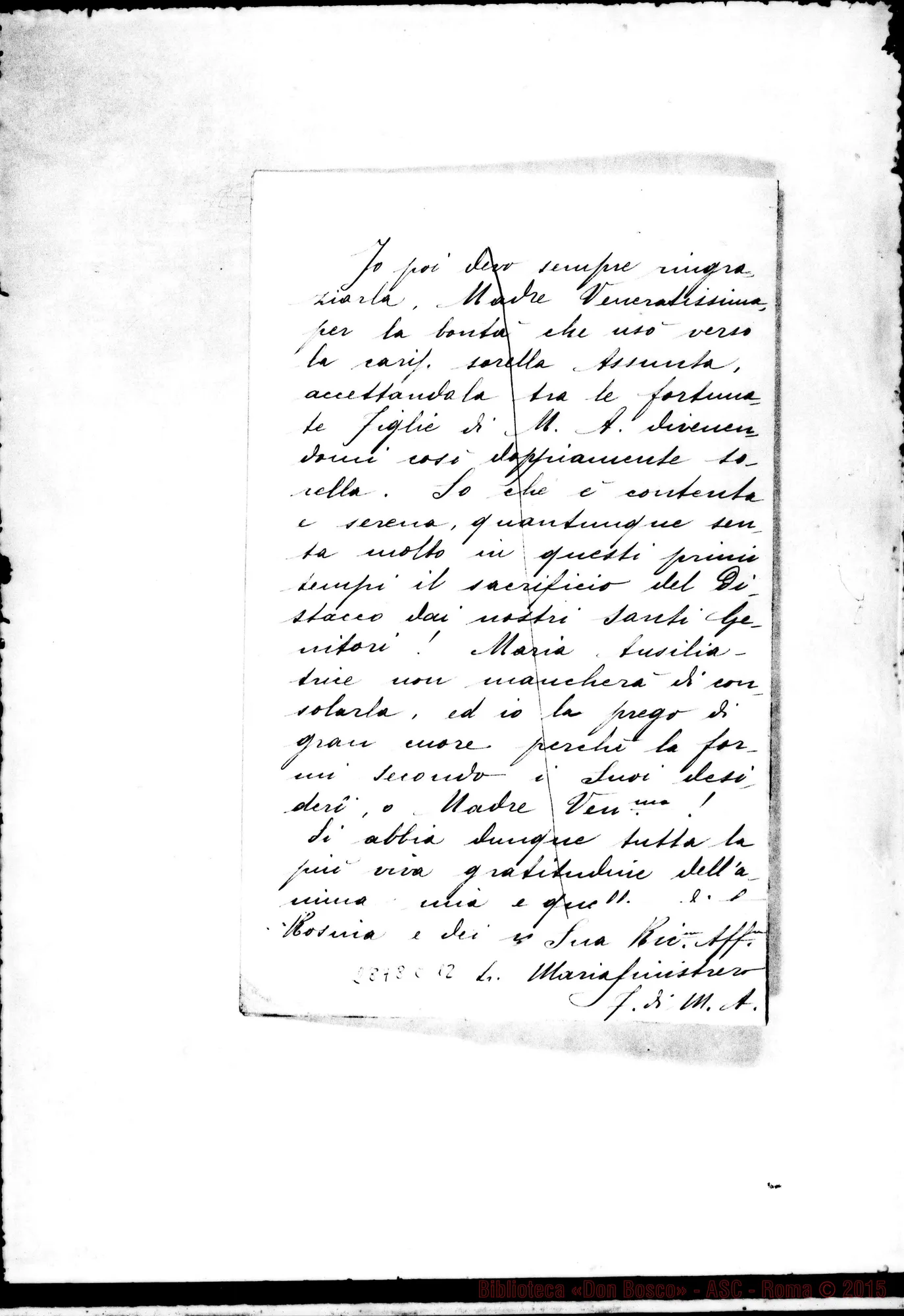 Fotogramma C 12 — Sinistrerò Maria, FMA: Medaglia benedetta da D. Rua