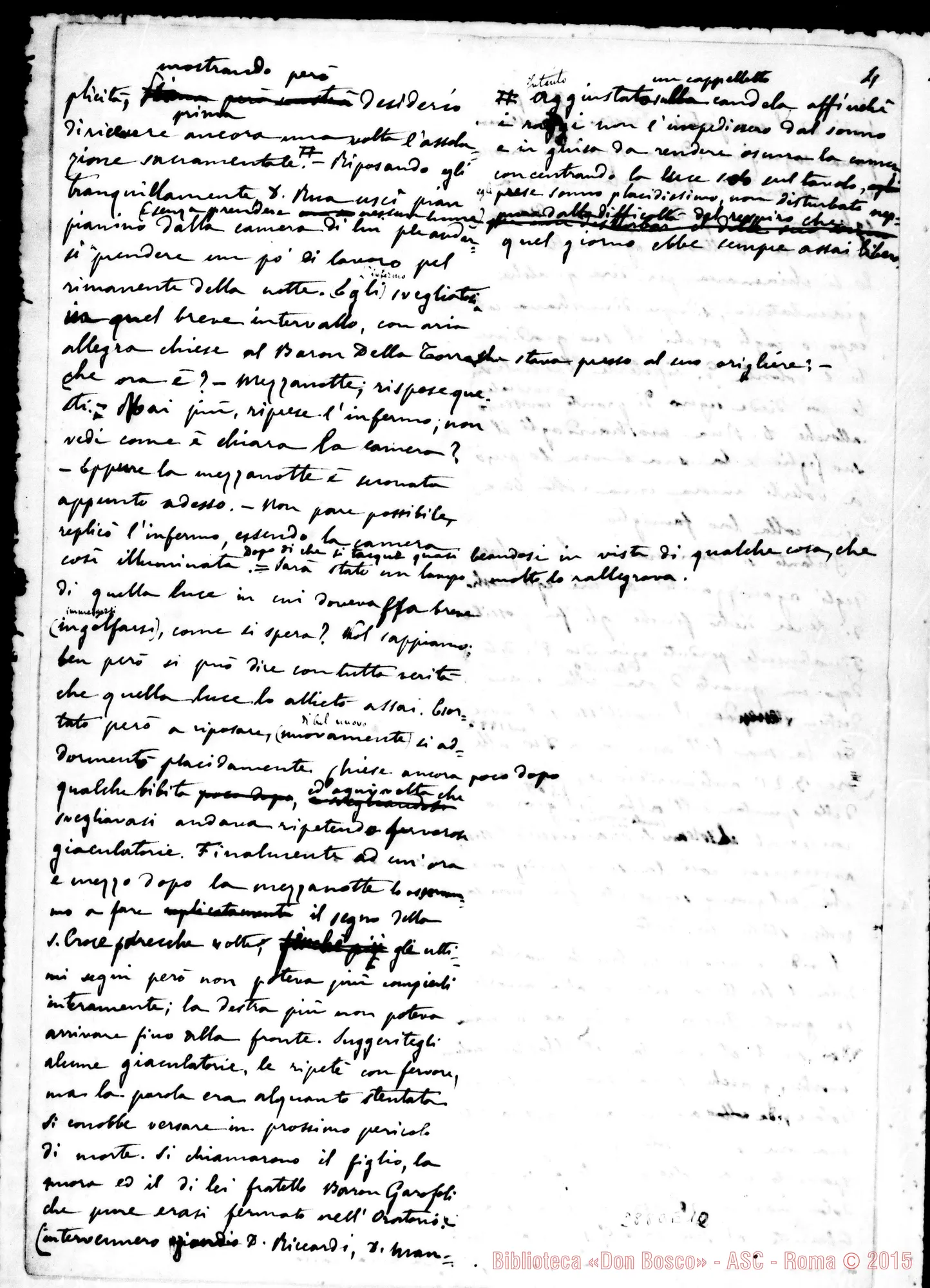 Fotogramma E 12 — Relazione sulla morte del Conte Carlo Cays