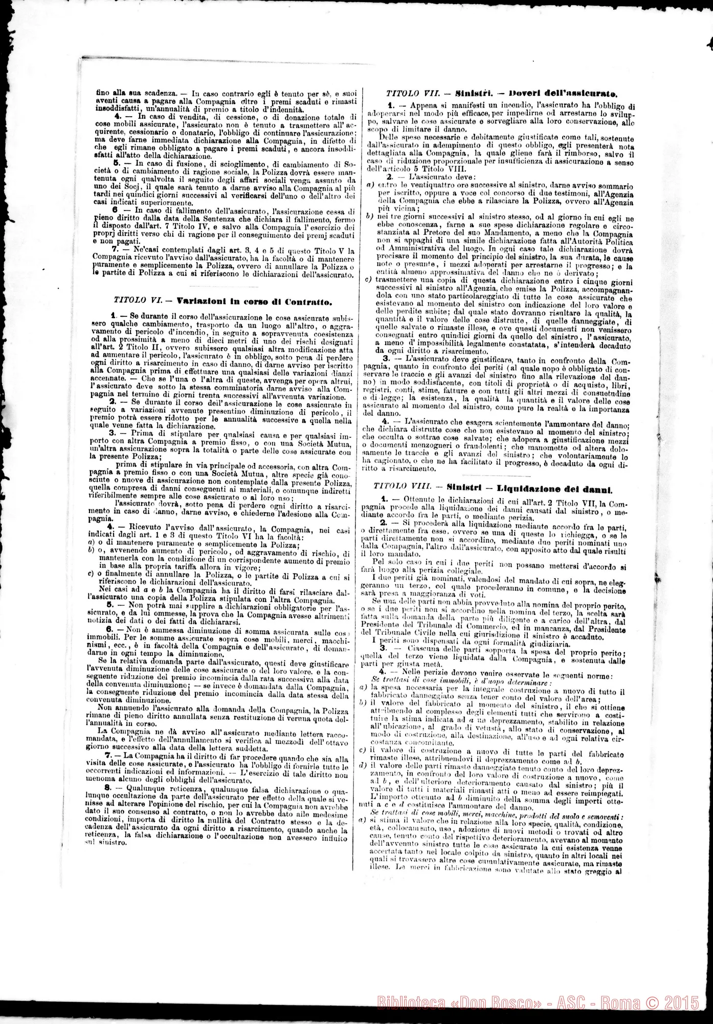 Fotogramma E 4 — Adriatica, Compagnia di Assicurazione. Polizza
