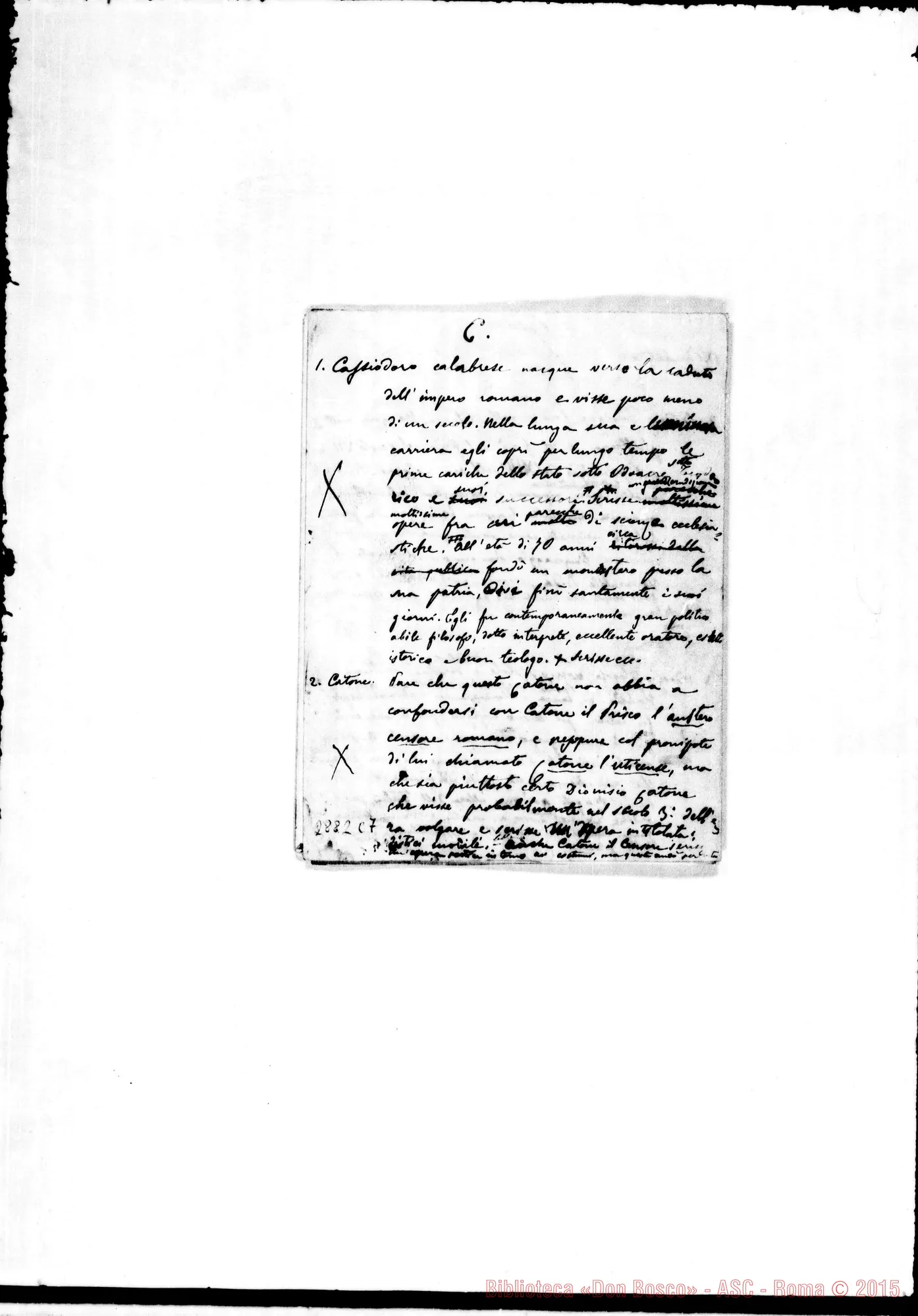 Fotogramma C 7 — Indice alfabetico delle note sugli autori