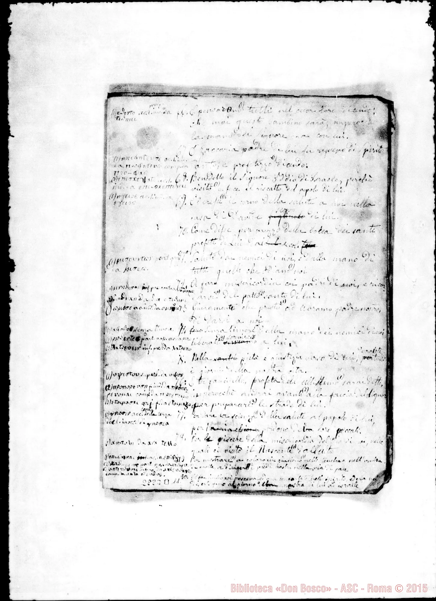 Fotogramma B 11 — Traduzione del Vangelo di Luca dal greco