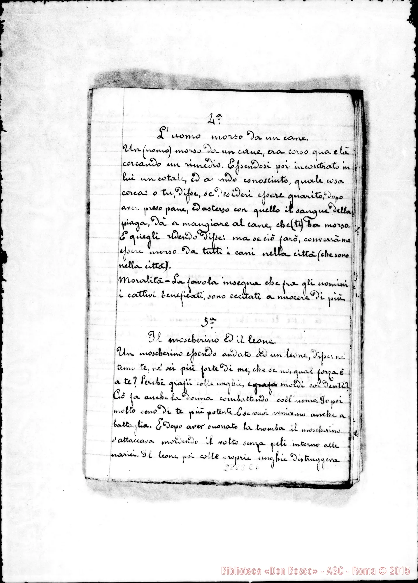 Fotogramma E 6 — Altra stesura della traduzione