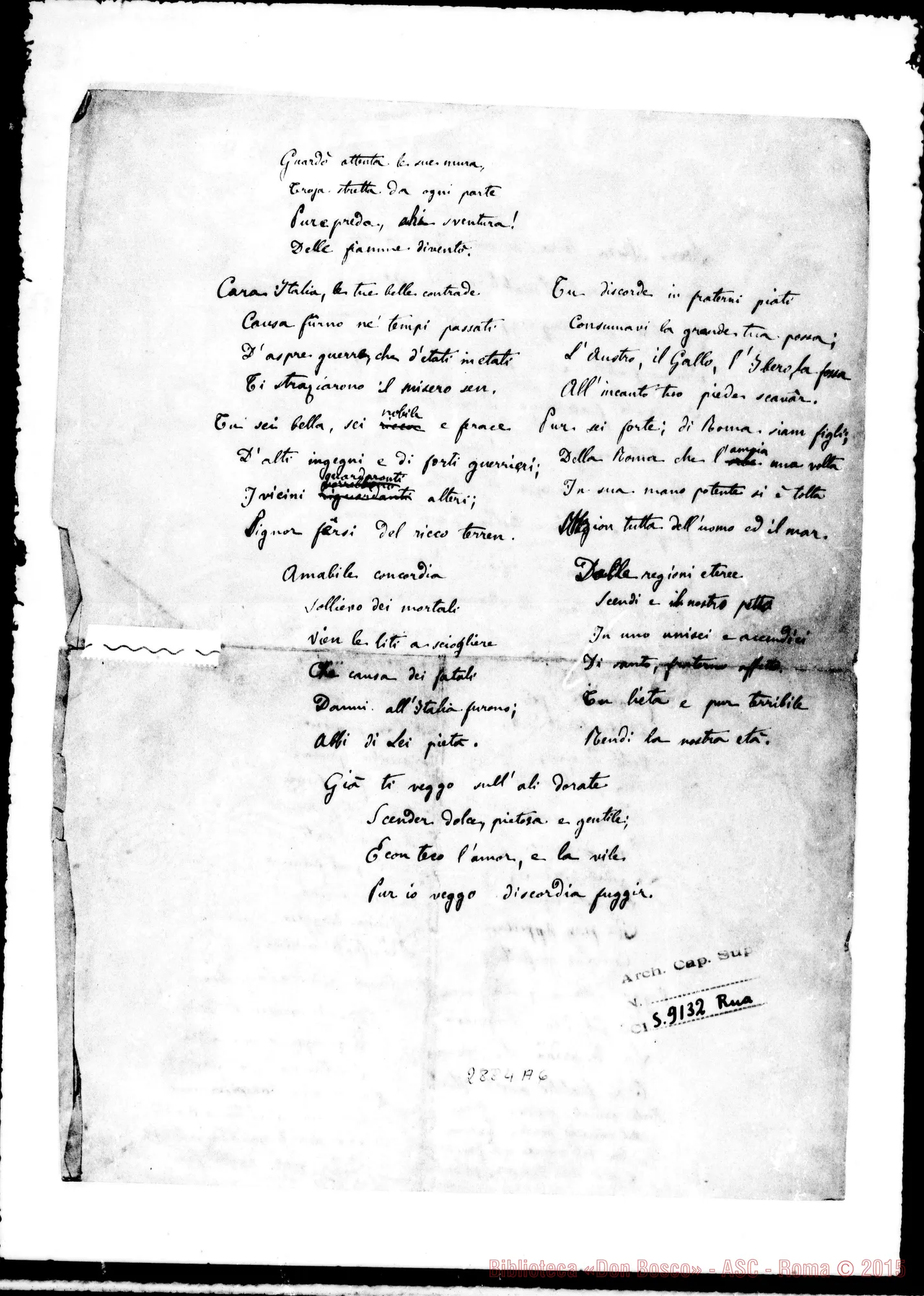 Fotogramma A 6 — Poesia: Necessità della Concordia
