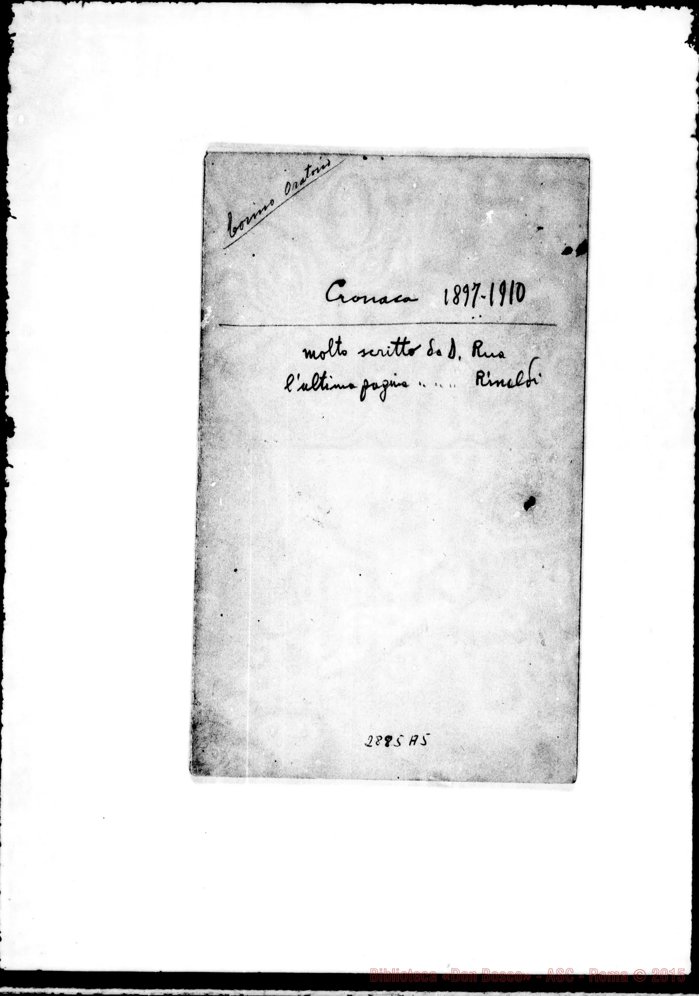 Fotogramma A 5 — Cronaca: modulo per eseguire la cronaca nelle case. Stampato