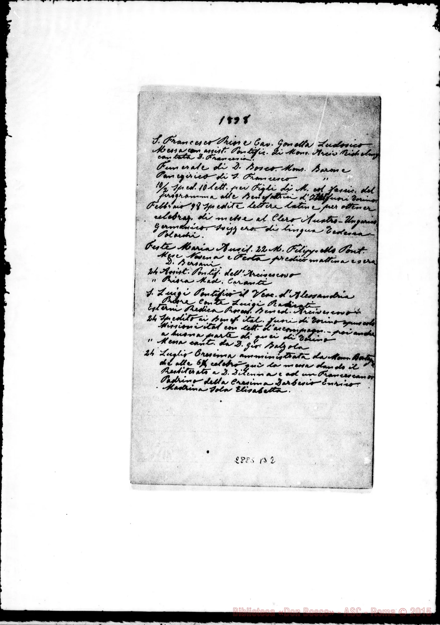 Fotogramma B 2 — Cronache dall’anno 1897 fino all’anno 1910. Autogr. Rinaldi l’ultima pagina