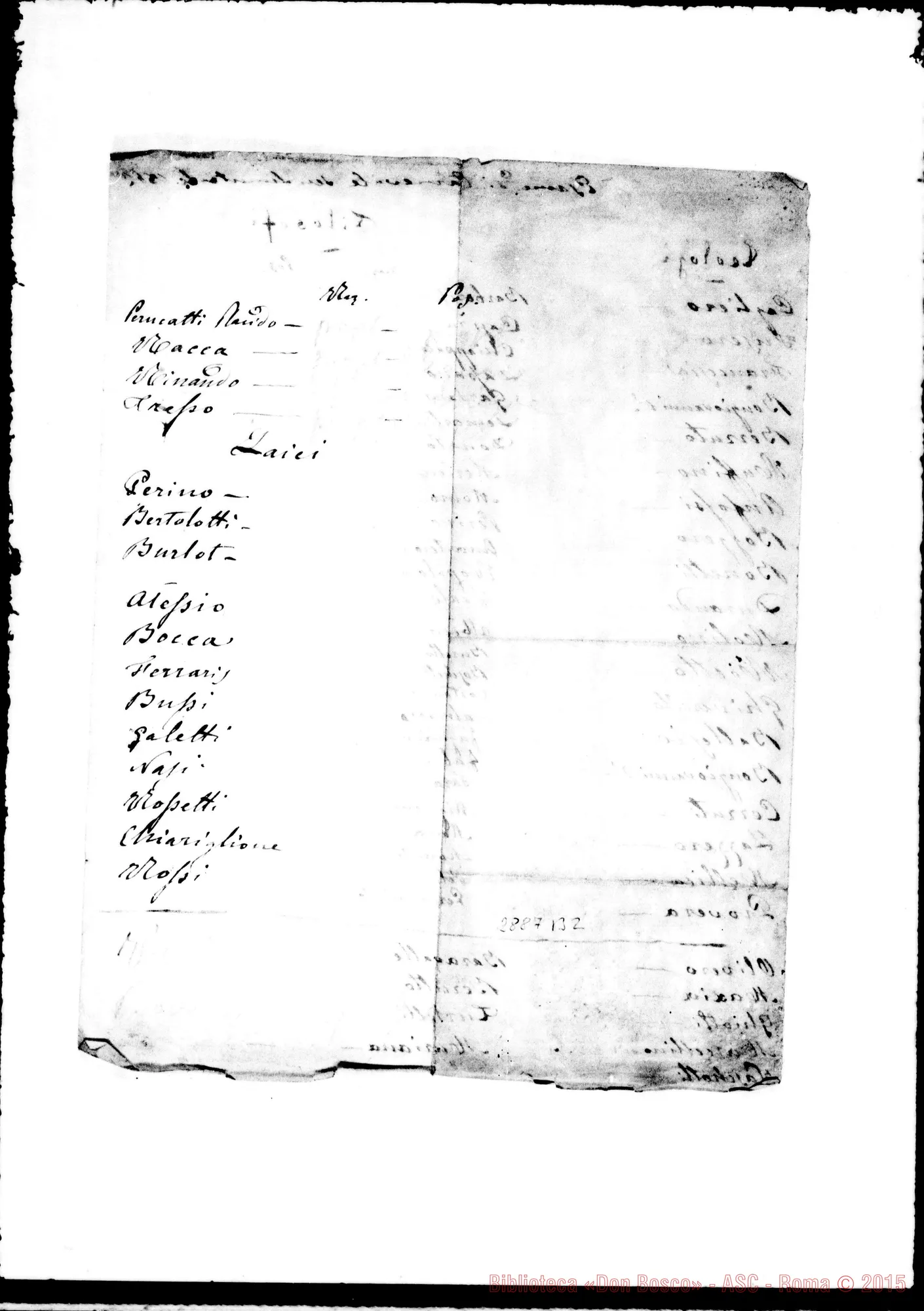 Fotogramma B 2 — Voti esami dei chierici (anche Rua), negli anni 1859-1869