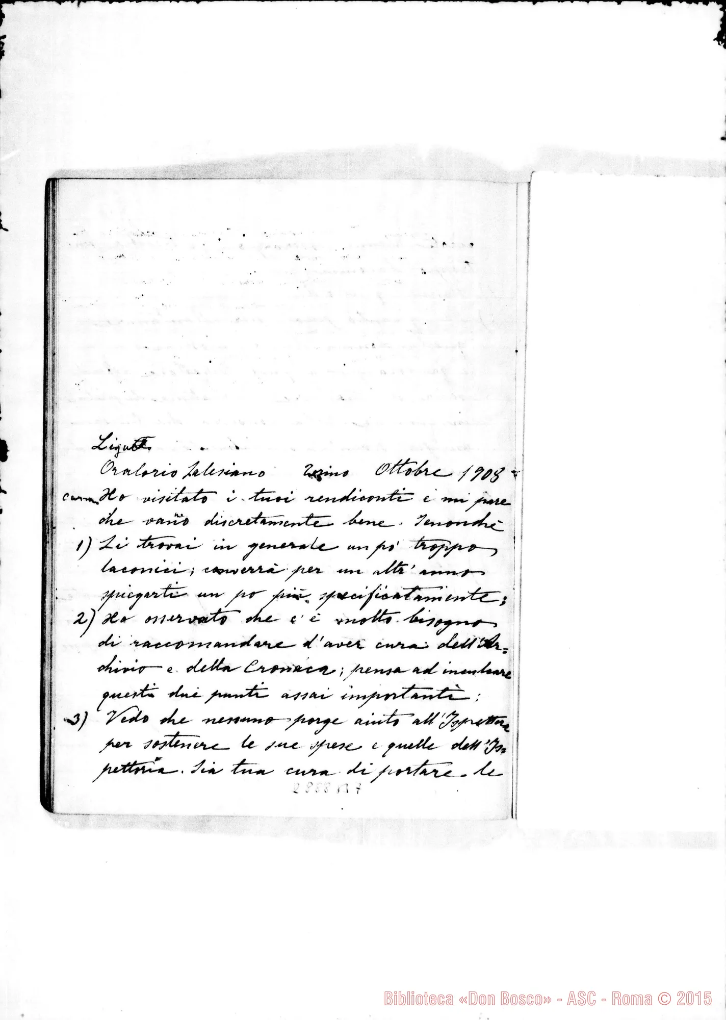 Fotogramma B 7 — Quaderno con osservazioni. Ms. con alcune note di D. Rua