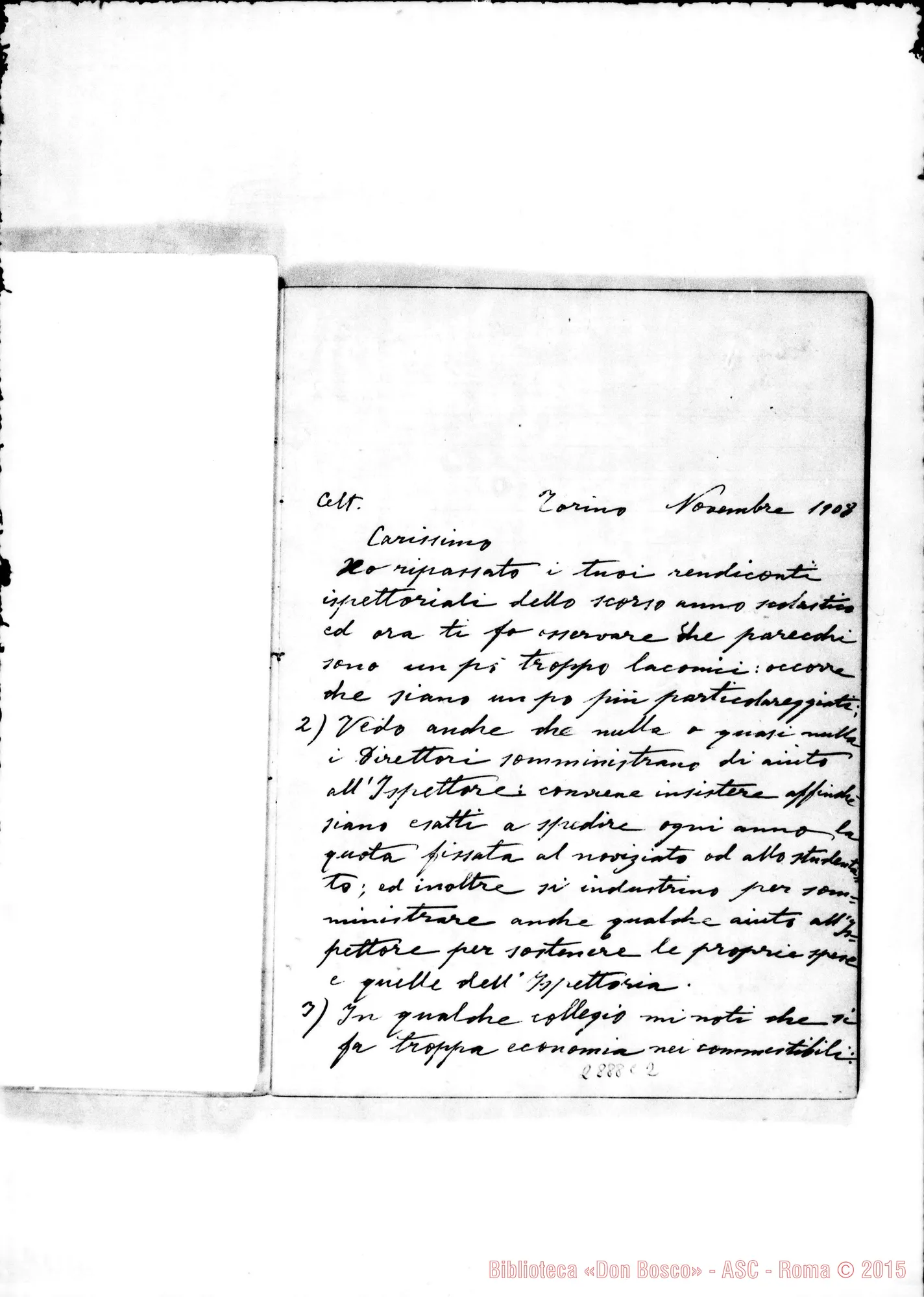 Fotogramma C 2 — Quaderno con osservazioni. Ms. con alcune note di D. Rua