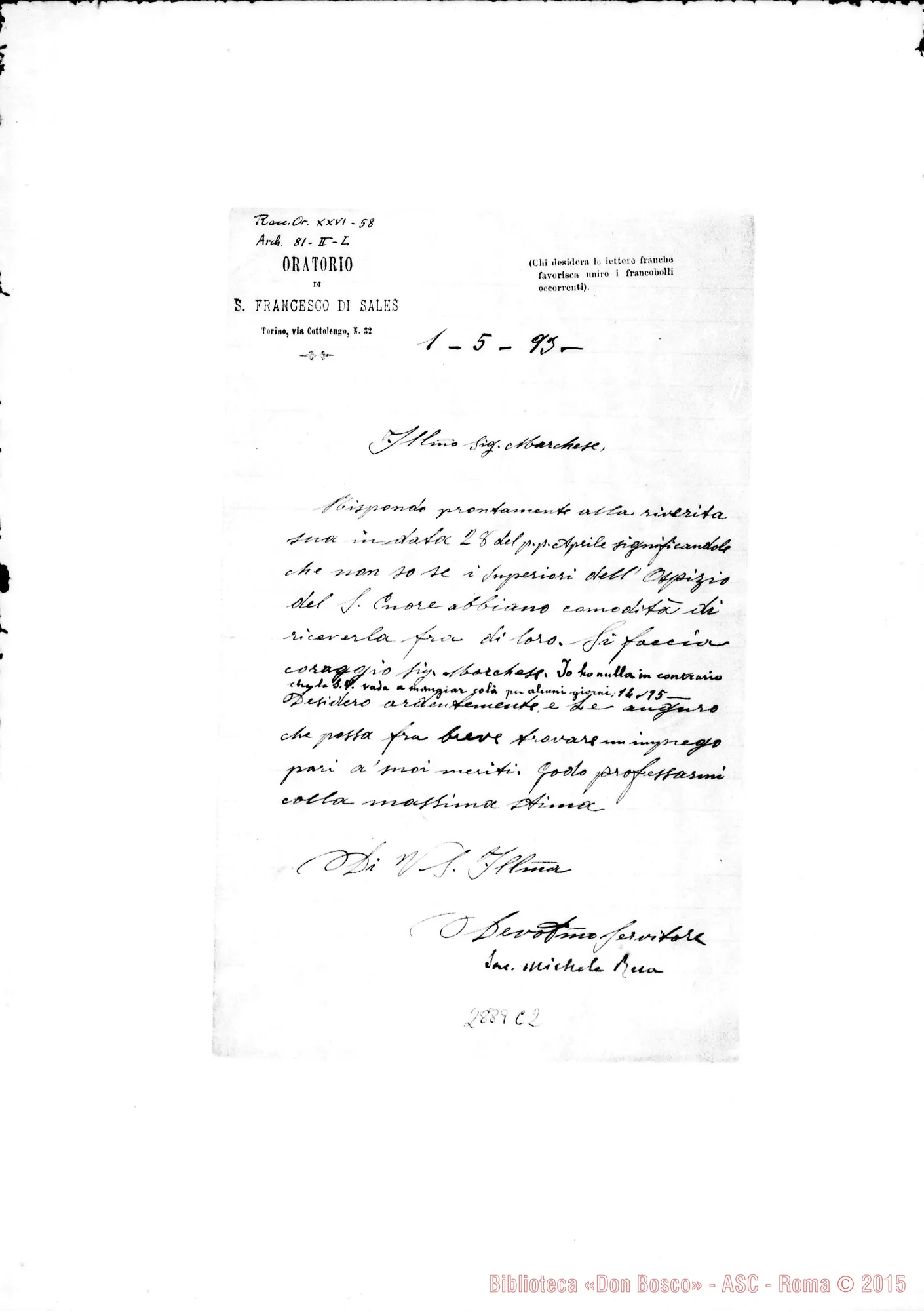 Fotogramma C 2 — Lettera di Don Rua A un marchese