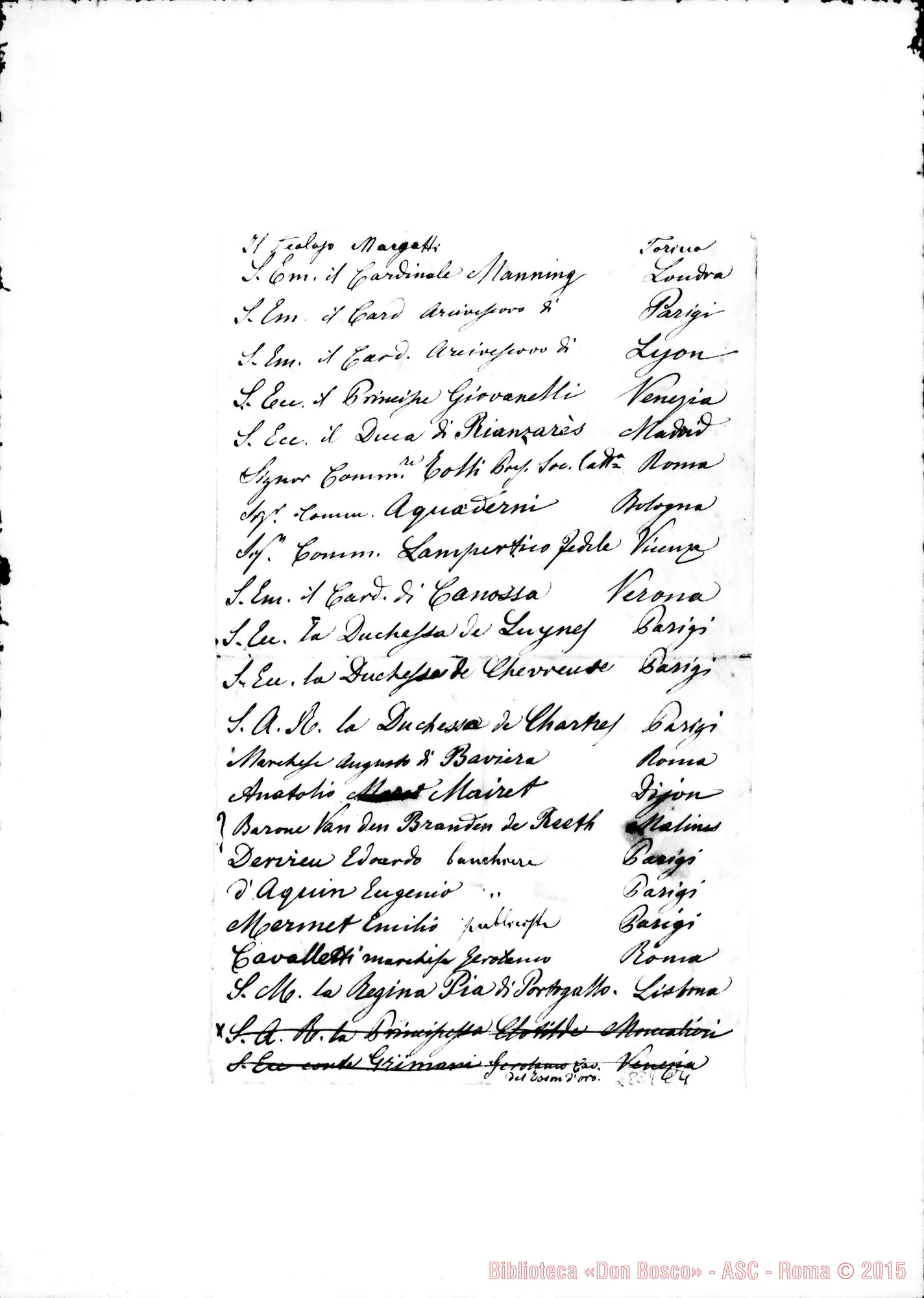 Fotogramma C 4 — Elenchi di alcuni fra i più ragguardevoli cooperatori