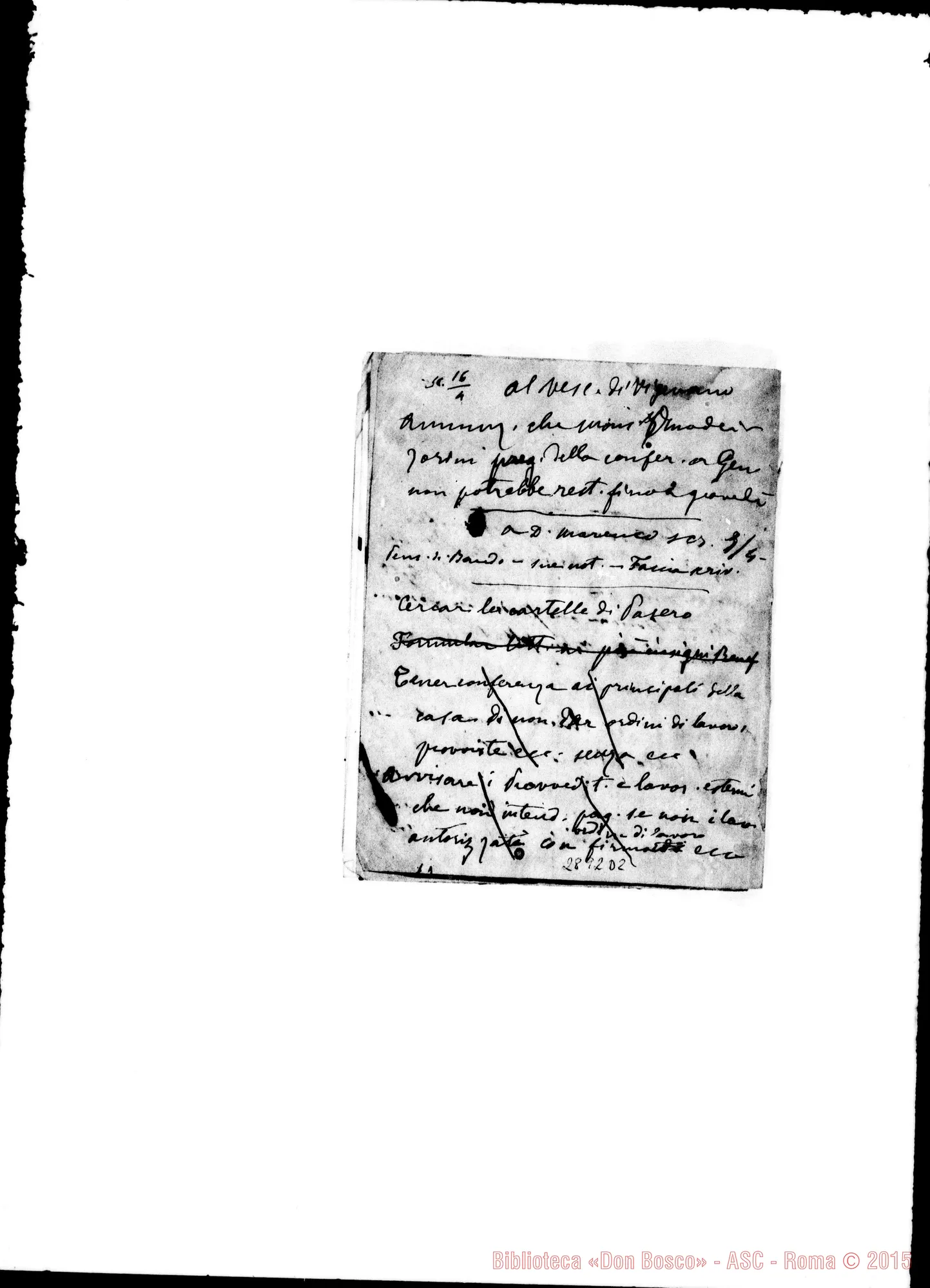 Fotogramma D 2 — Fogli con note ms. di D. Rua