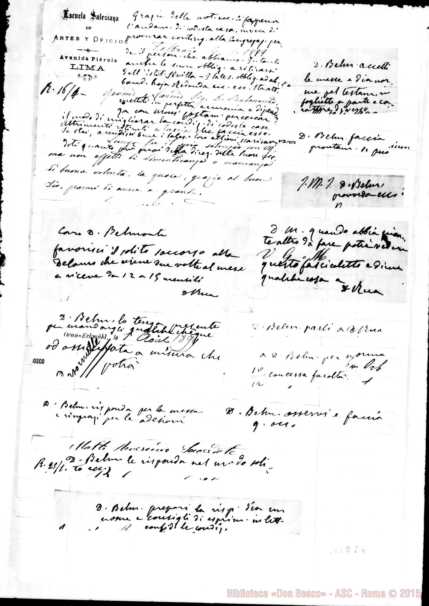 Fotogramma E 4 — Fogli con note ms. di D. Rua