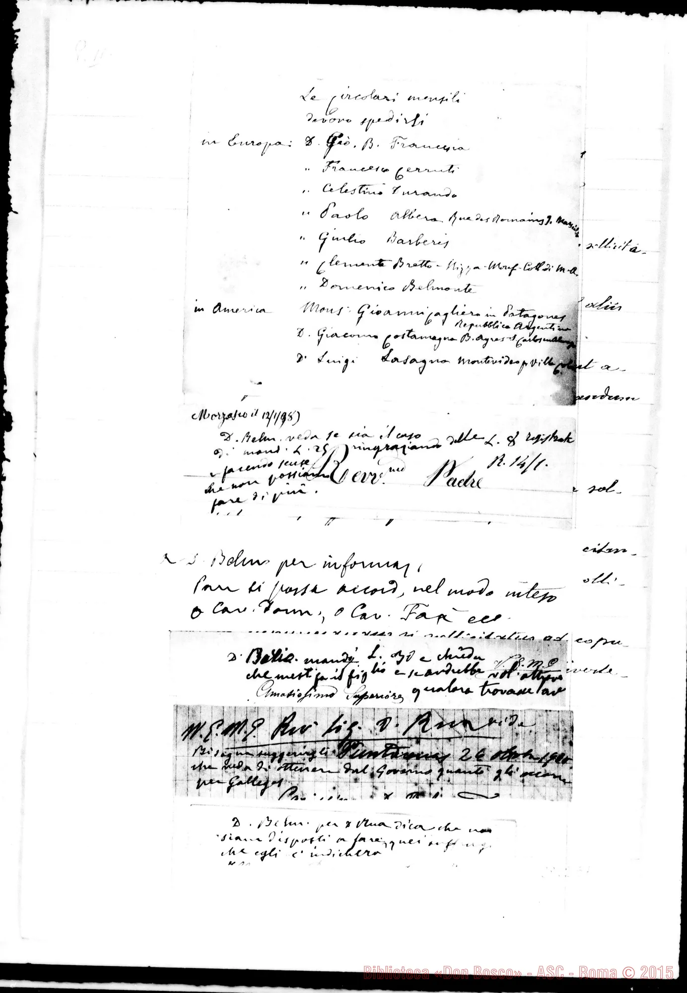 Fotogramma E 7 — Fogli con note ms. di D. Rua