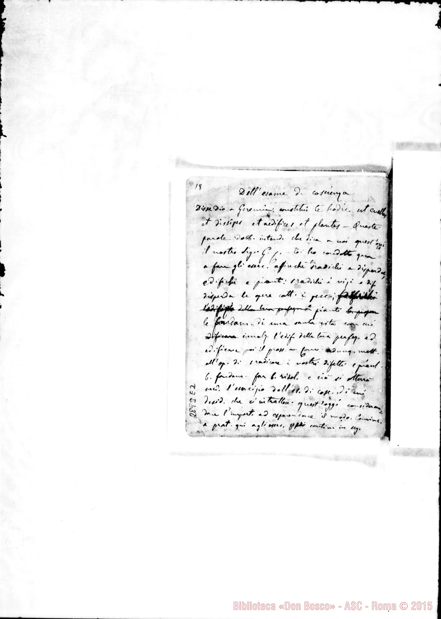 Fotogramma E 2 — Dell’esame di coscienza