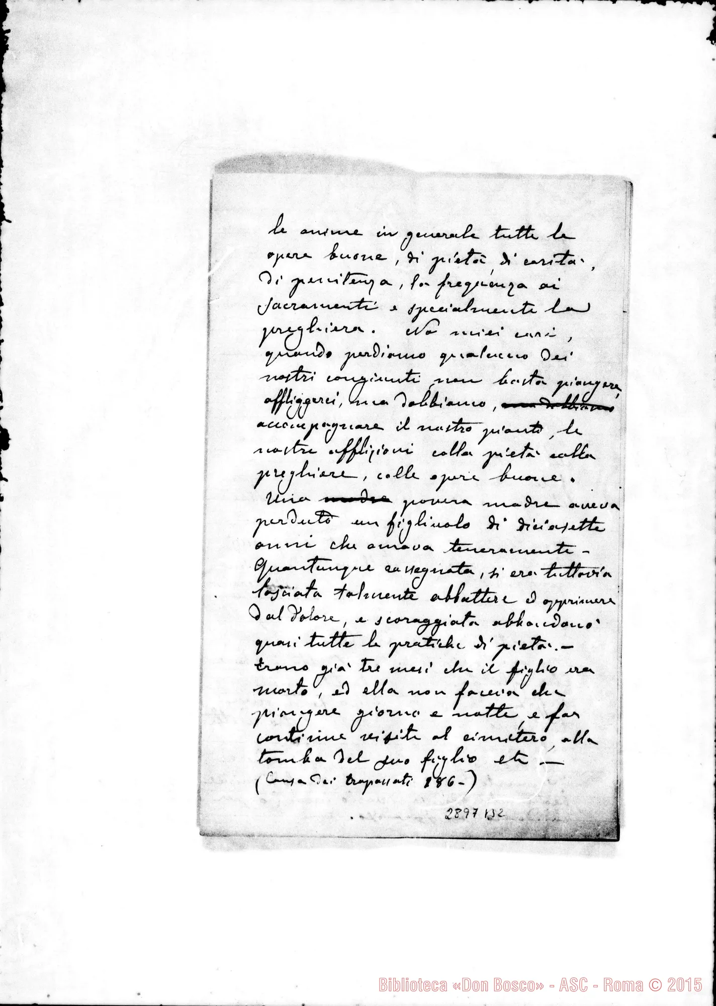 Fotogramma B 2 — Sulle anime del Purgatorio: suffragi