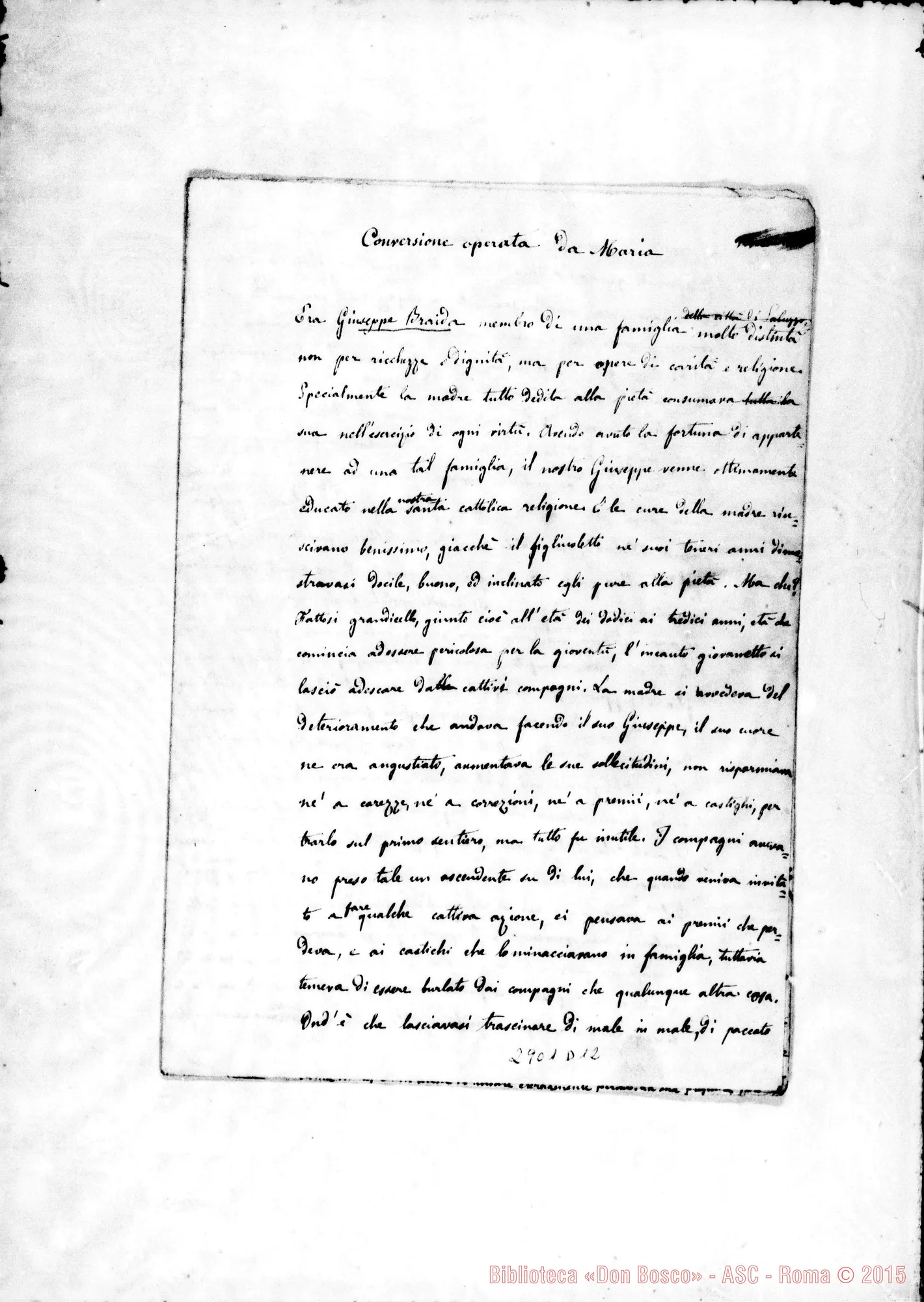 Fotogramma D 12 — Conversione operata da Maria