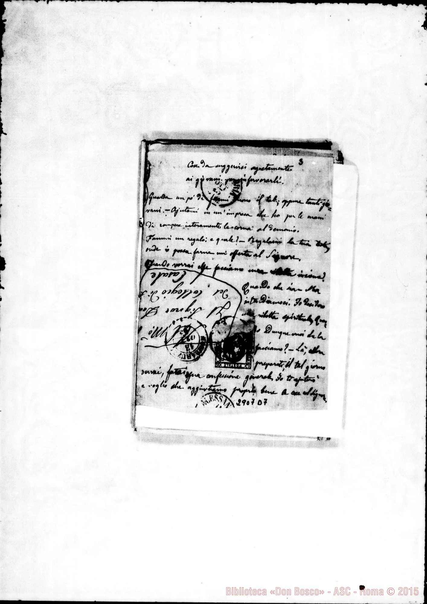 Fotogramma D 7 — Cose da suggerirsi segretamente