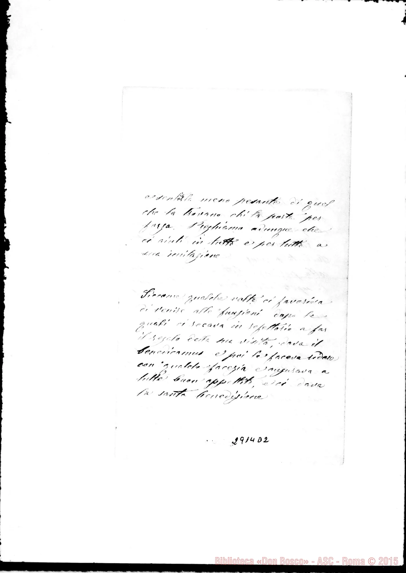 Fotogramma D 2 — Prediche: Triduo predicato nel 1909 al Rifugio. Ms. all.