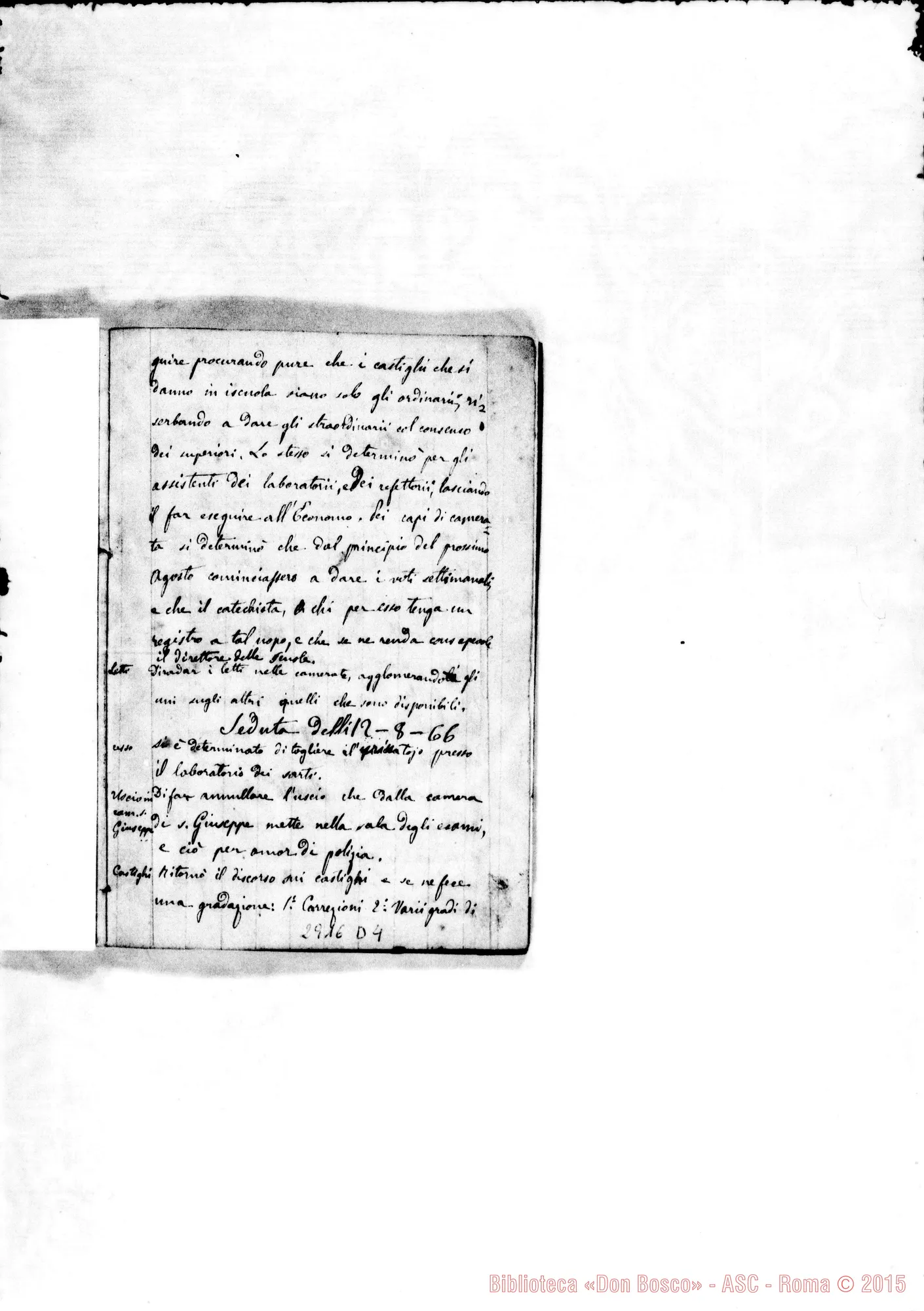 Fotogramma D 4 — Deliberazioni Capitolari: Dal 1866 al 18-12-1870