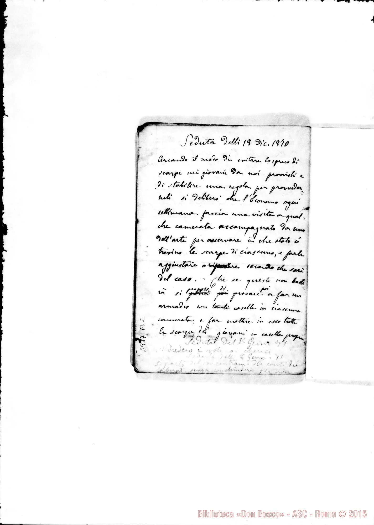 Fotogramma B 2 — Deliberazioni Capitolari: Dal 1866 al 18-12-1870