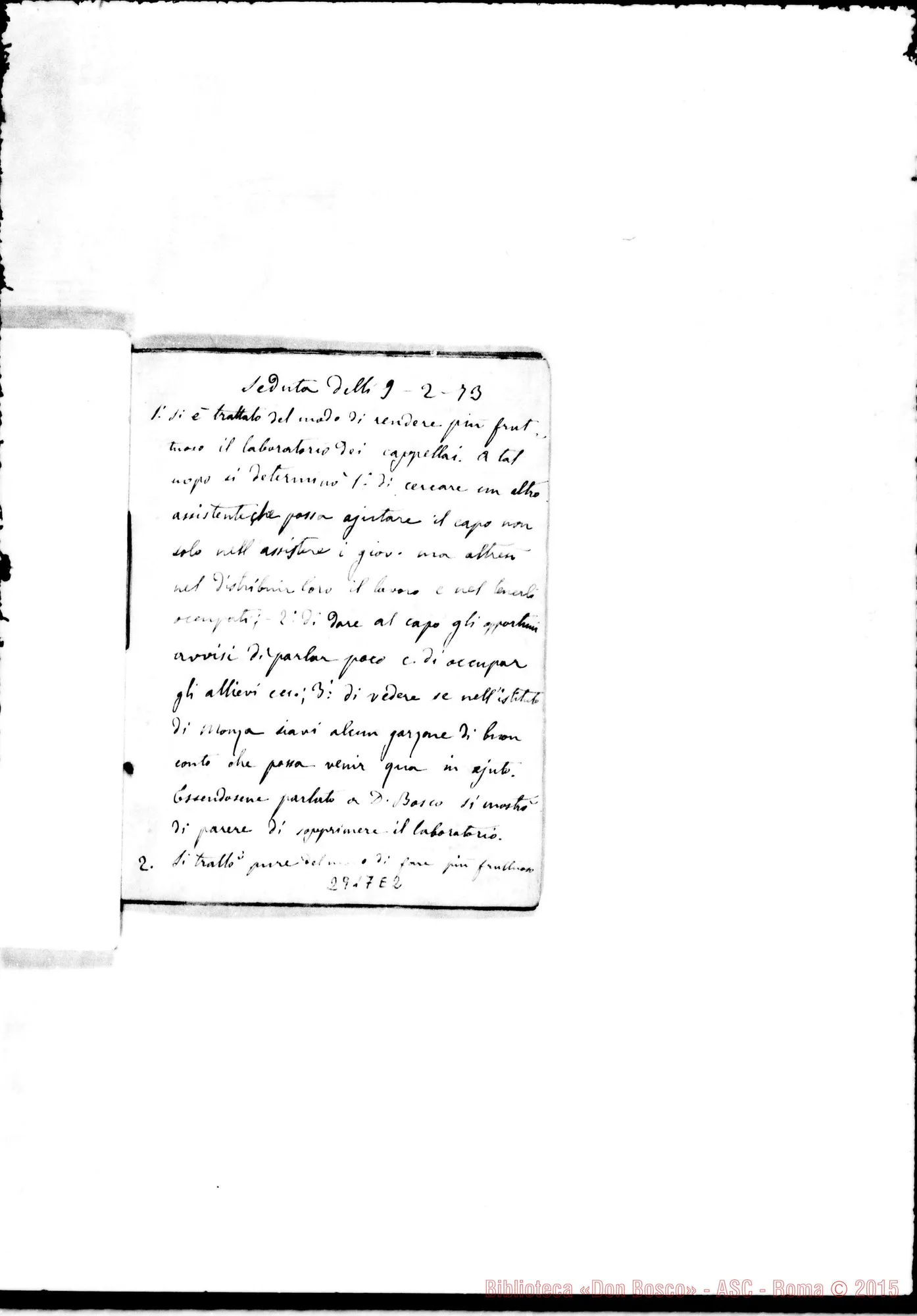 Fotogramma E 2 — Dal 9-11-1871 al 1-11-1873