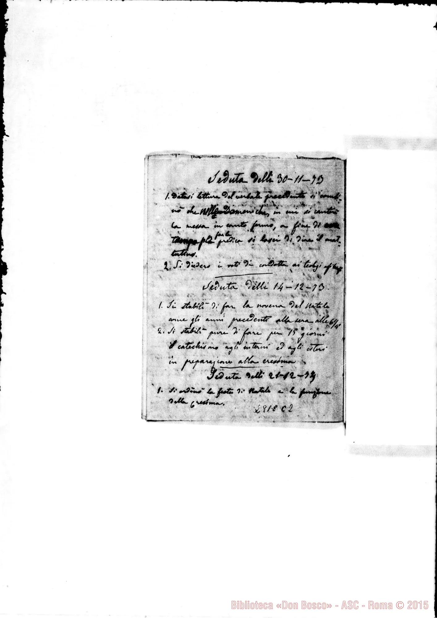 Fotogramma C 2 — Dal 9-11-1873 al 14-03-1875