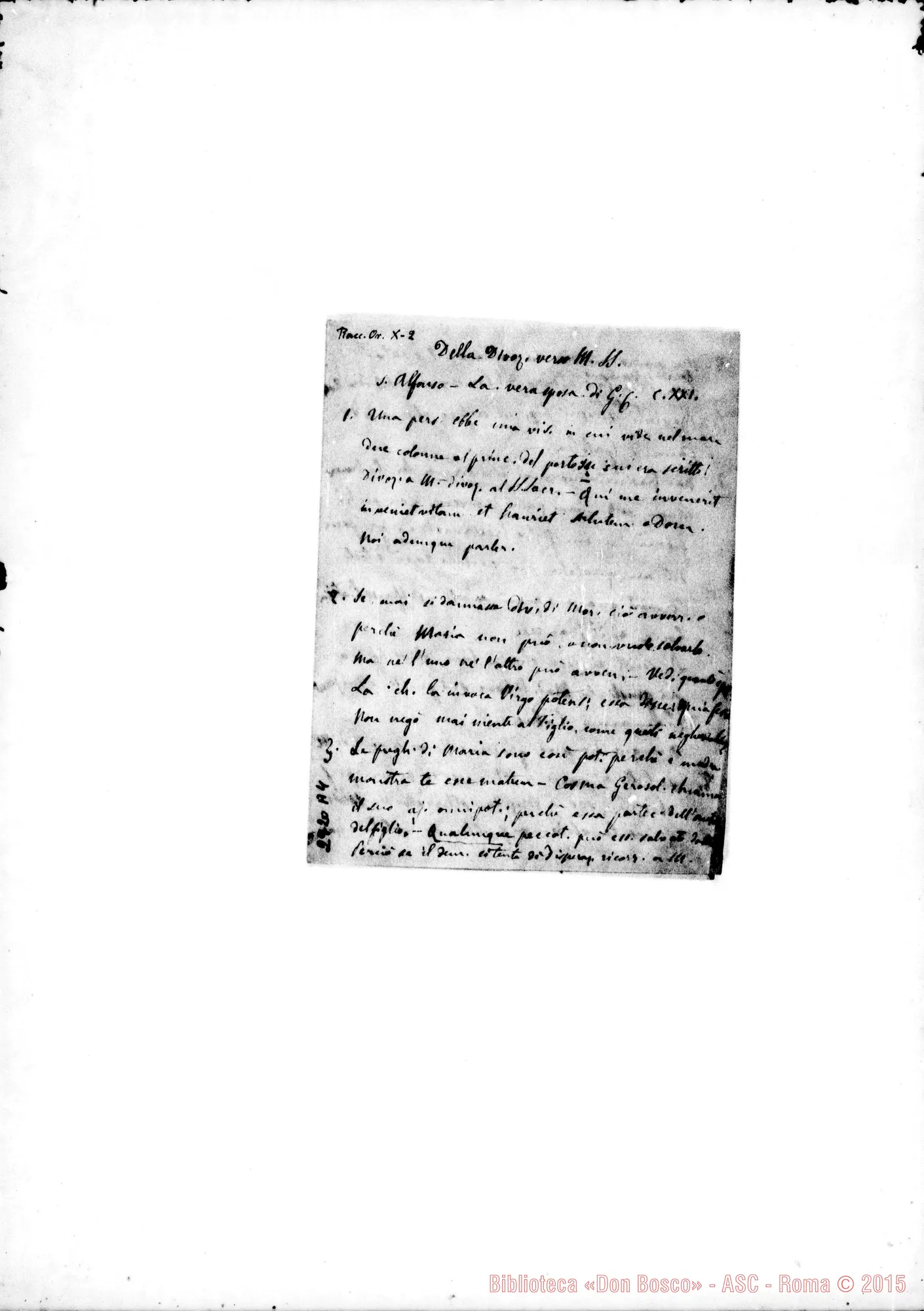 Fotogramma A 4 — Della divozione verso Maria S.ma