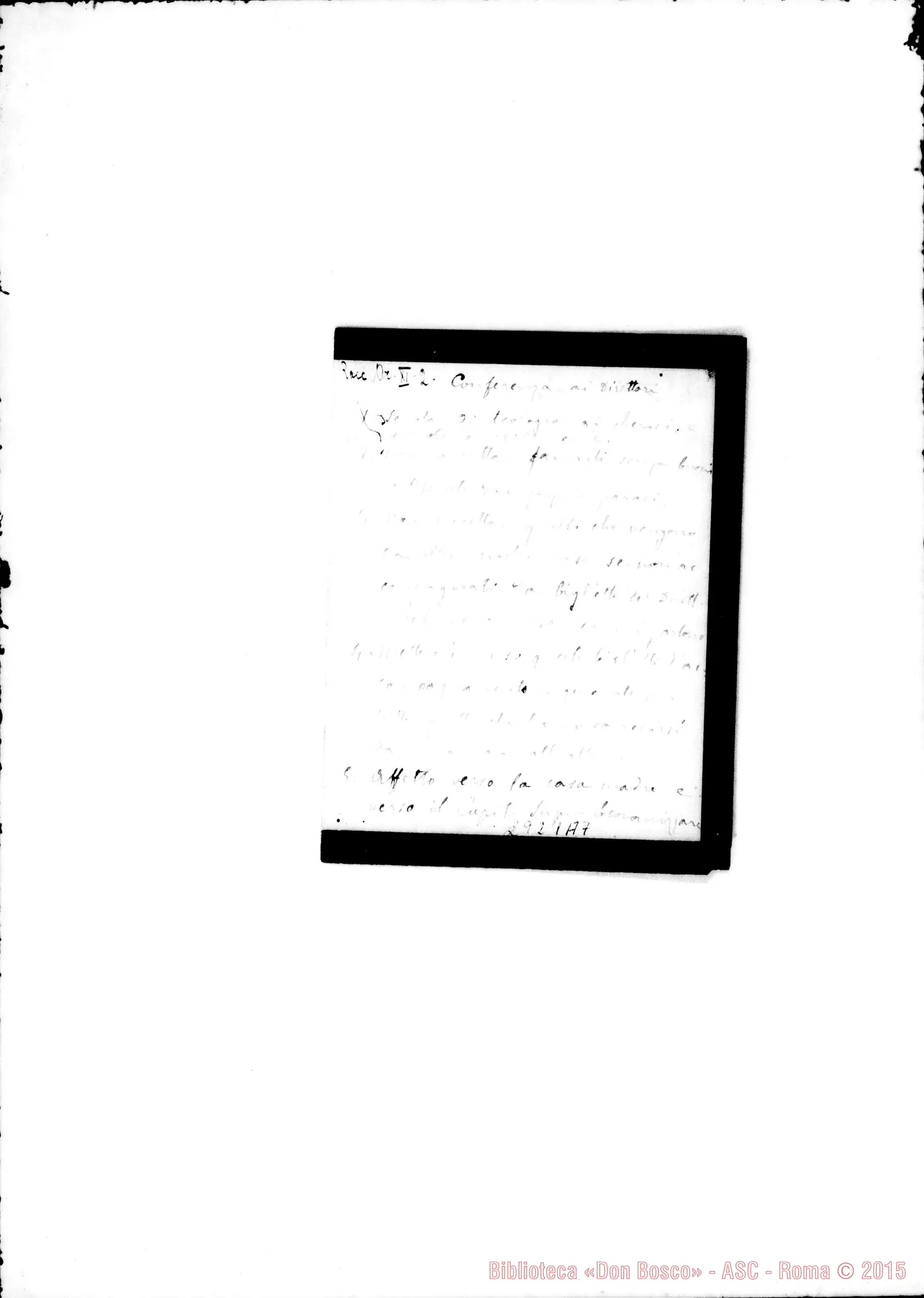 Fotogramma A 7 — Conferenze: Conferenza ai direttori