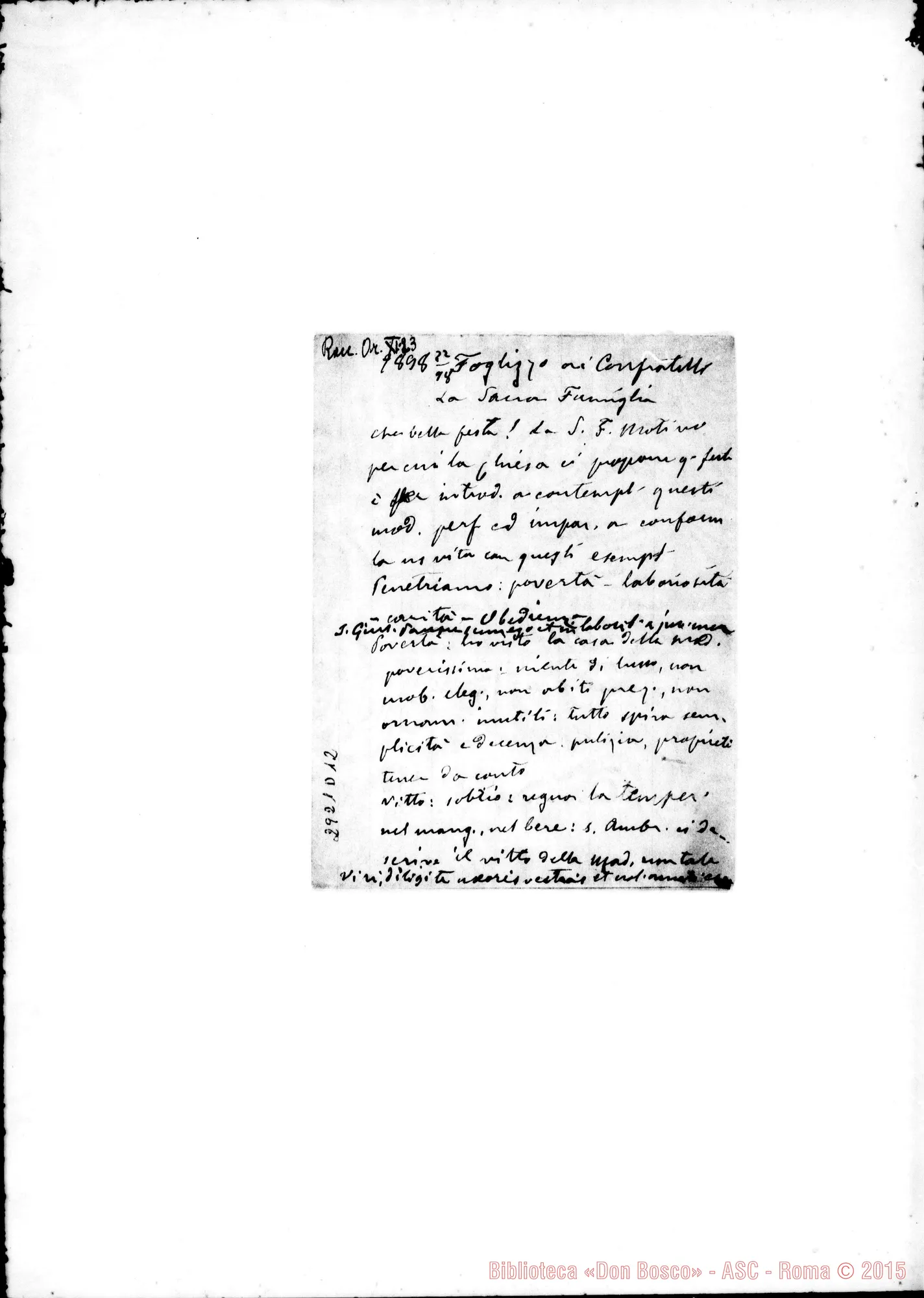 Fotogramma D 12 — Ai confratelli in Foglizzo, il 22-01-1898