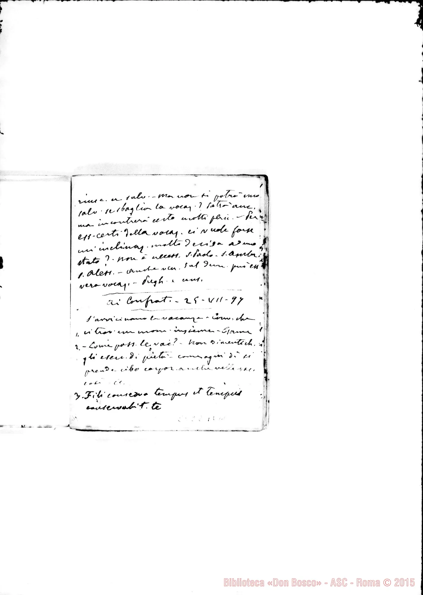 Fotogramma B 11 — Conferenze ai Confratelli: Dal 10-11-1895, fino al 22-05-1904