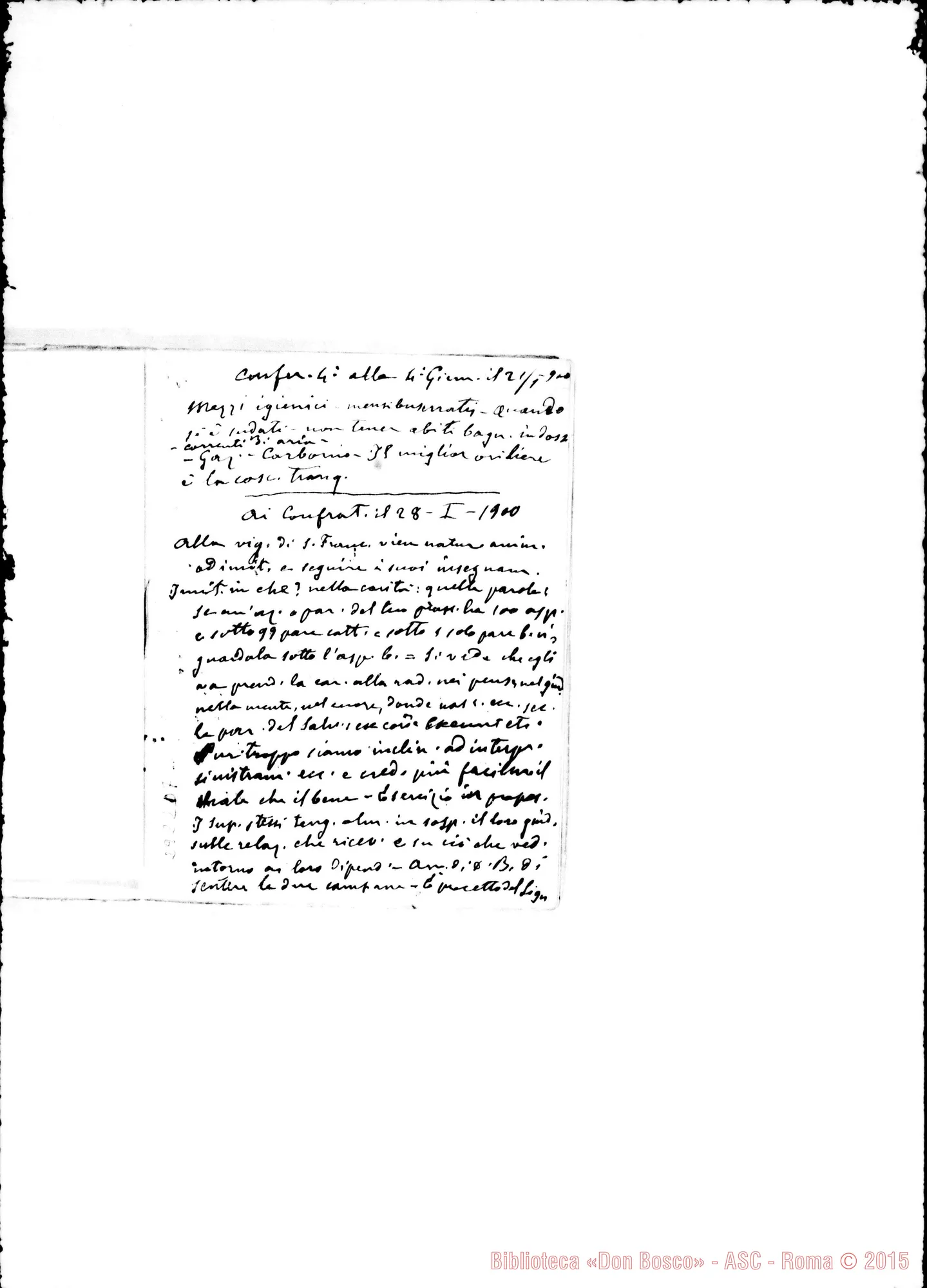 Fotogramma D 7 — Conferenze ai Confratelli: Dal 10-11-1895, fino al 22-05-1904