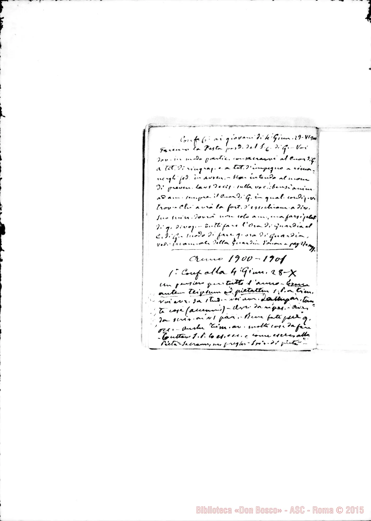Fotogramma E 2 — Conferenze ai Confratelli: Dal 10-11-1895, fino al 22-05-1904