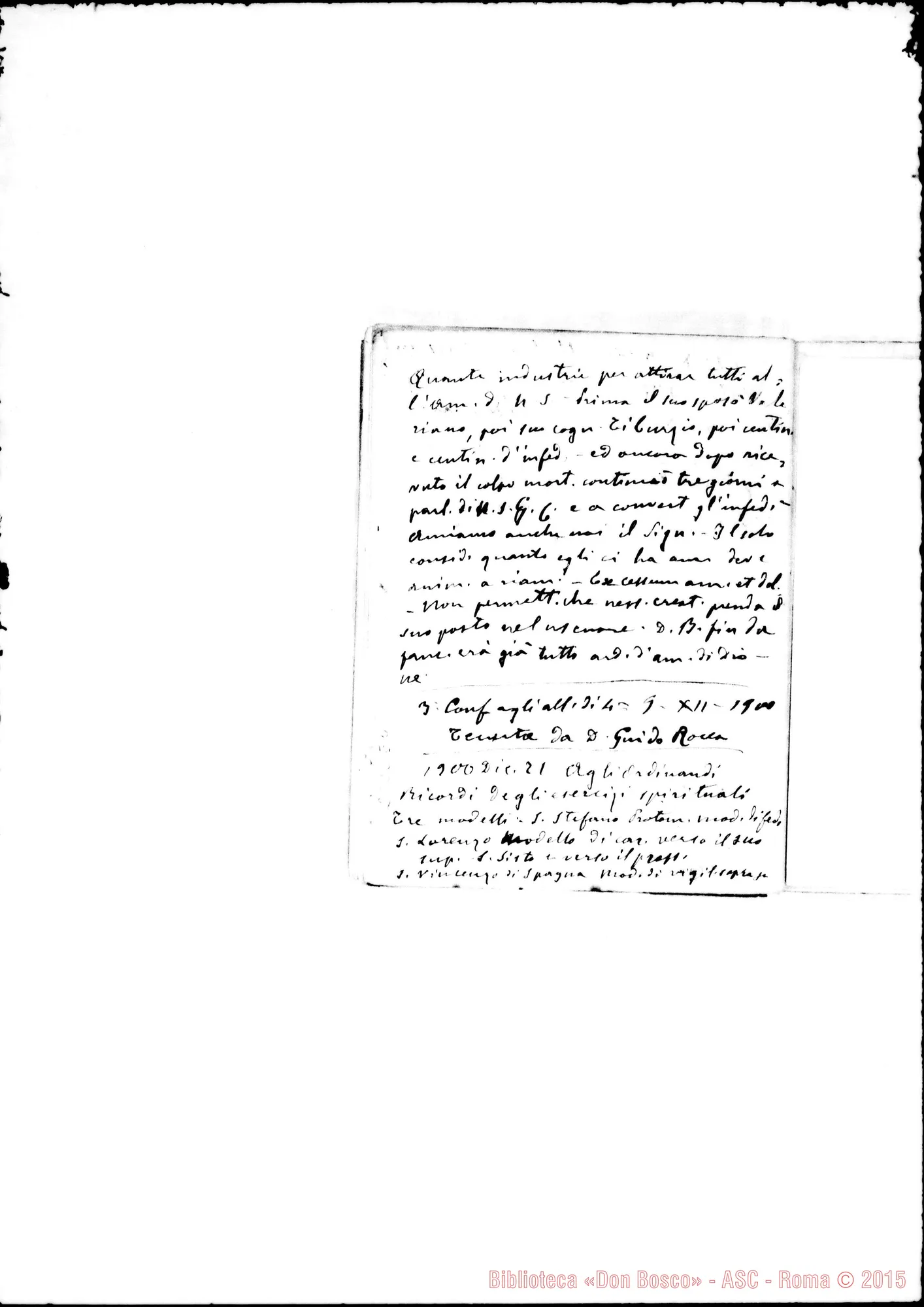 Fotogramma E 4 — Conferenze ai Confratelli: Dal 10-11-1895, fino al 22-05-1904