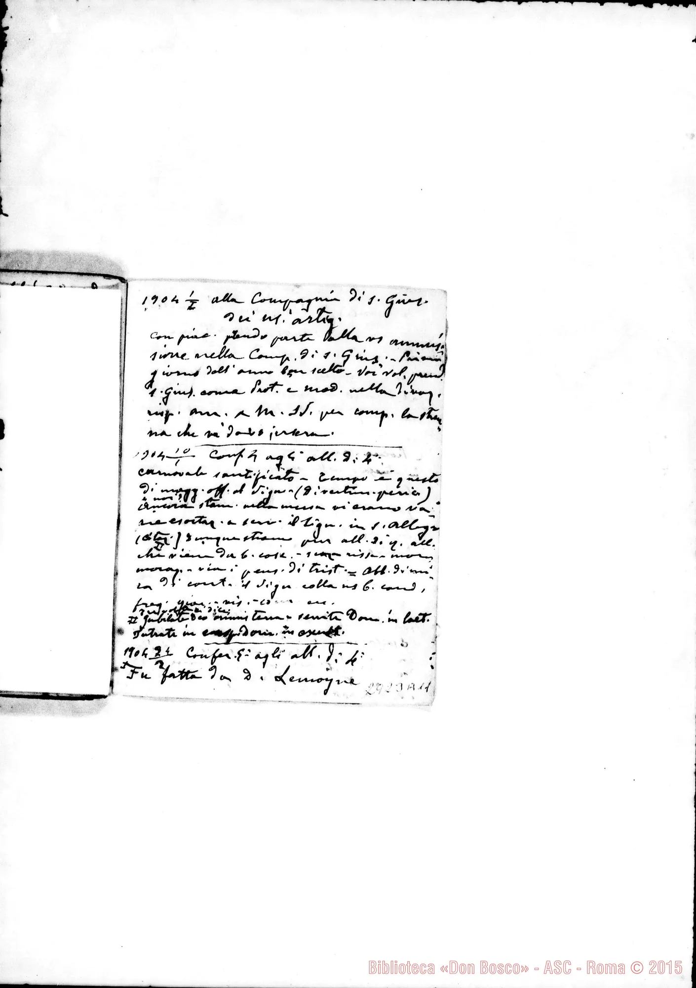 Fotogramma A 11 — Conferenze ai Confratelli: Dal 10-11-1895, fino al 22-05-1904