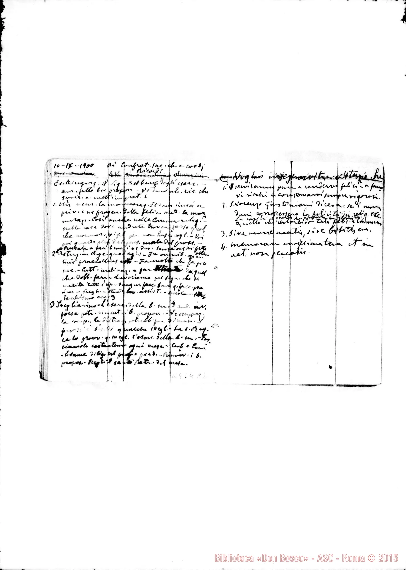 Fotogramma C 2 — Conferenze: Dal 31-07-1900 all’8-04-1901