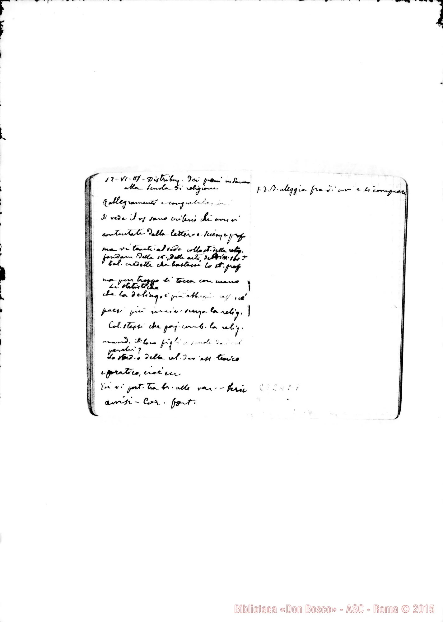 Fotogramma E 7 — Discorsi d’occasione: Dal 9-04-1901 fino al 31-08-1901