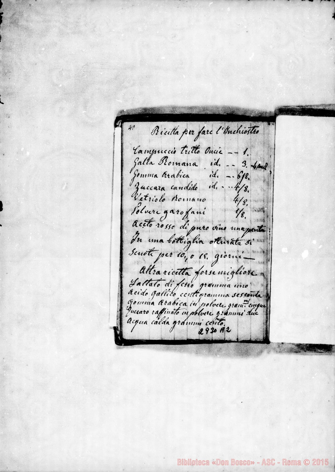 Fotogramma A 2 — Libro dell’esperienza. Comincia con l’incendi dell’Oratorio dell’Angelo Custode E finisce con avvisi per le vacanze