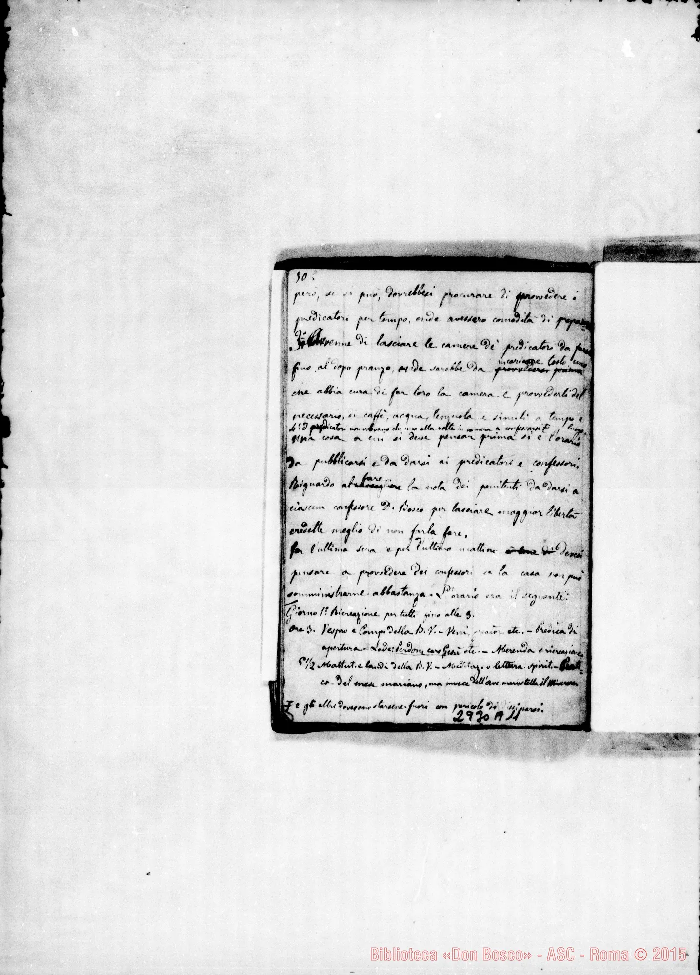 Fotogramma A 11 — Libro dell’esperienza. Comincia con l’incendi dell’Oratorio dell’Angelo Custode E finisce con avvisi per le vacanze