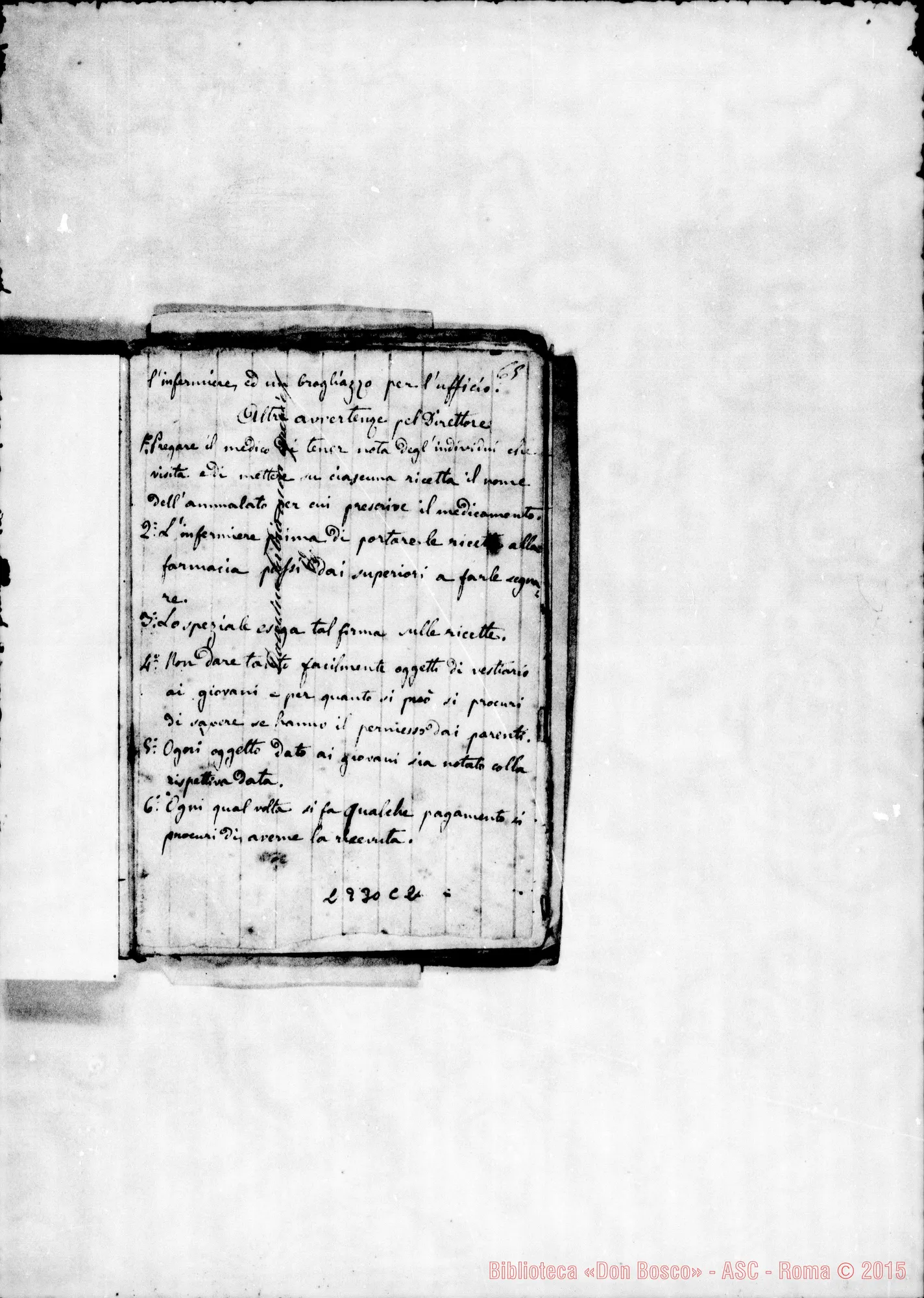 Fotogramma C 2 — Libro dell’esperienza. Comincia con l’incendi dell’Oratorio dell’Angelo Custode E finisce con avvisi per le vacanze
