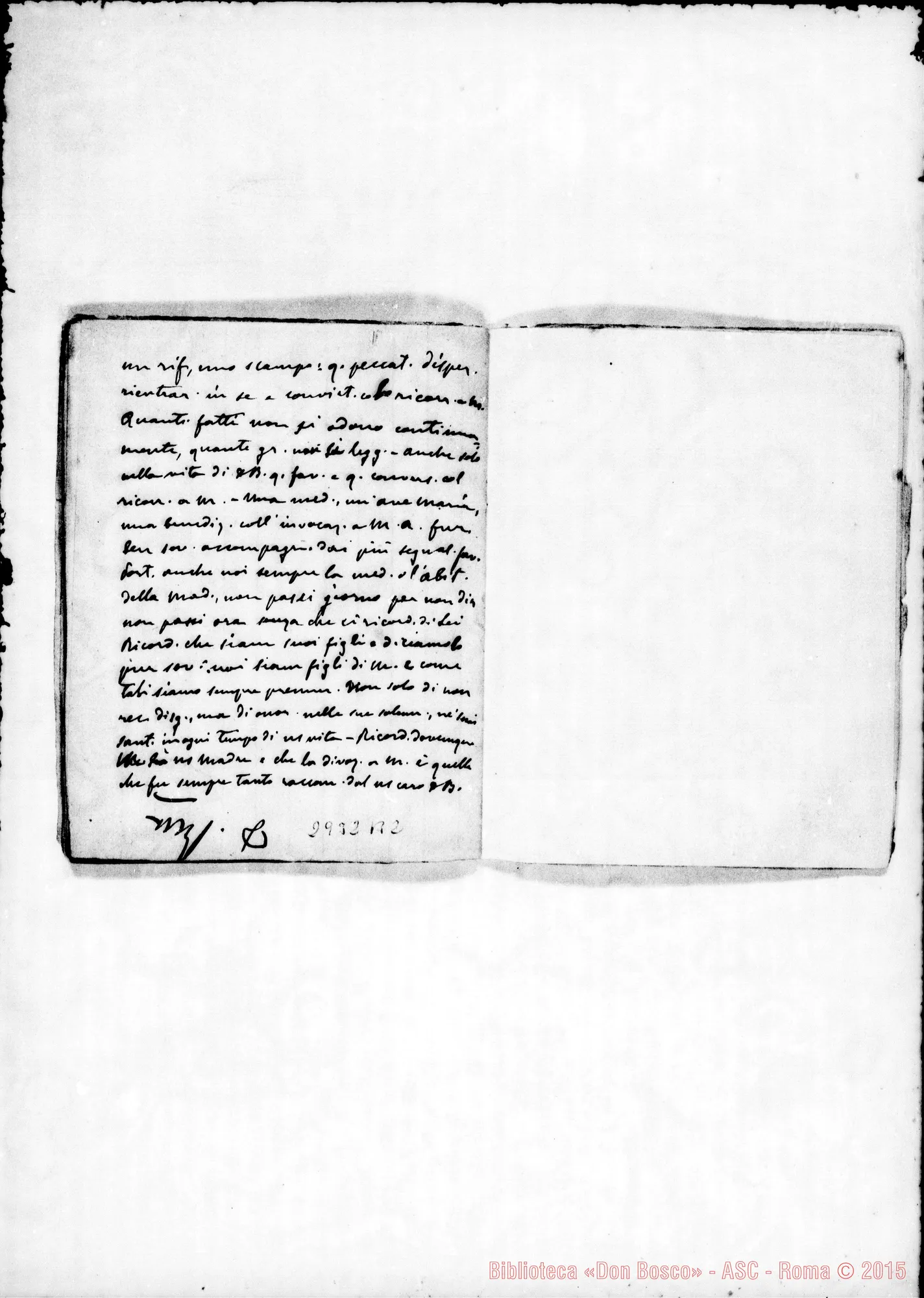 Fotogramma B 2 — Ricordi degli esercizi agli aspiranti (1889-91)