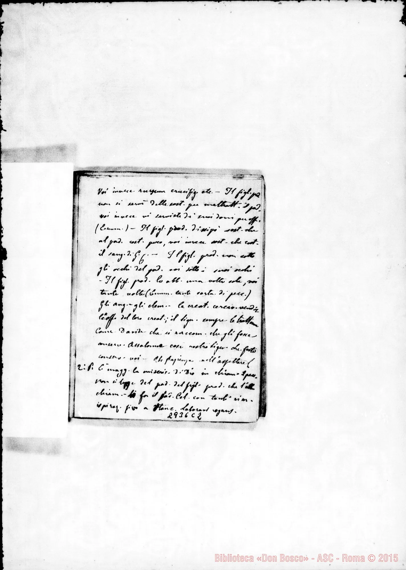 Fotogramma C 2 — Appunti di esercizi predicati A Borgo Cornalese nel 1872-73