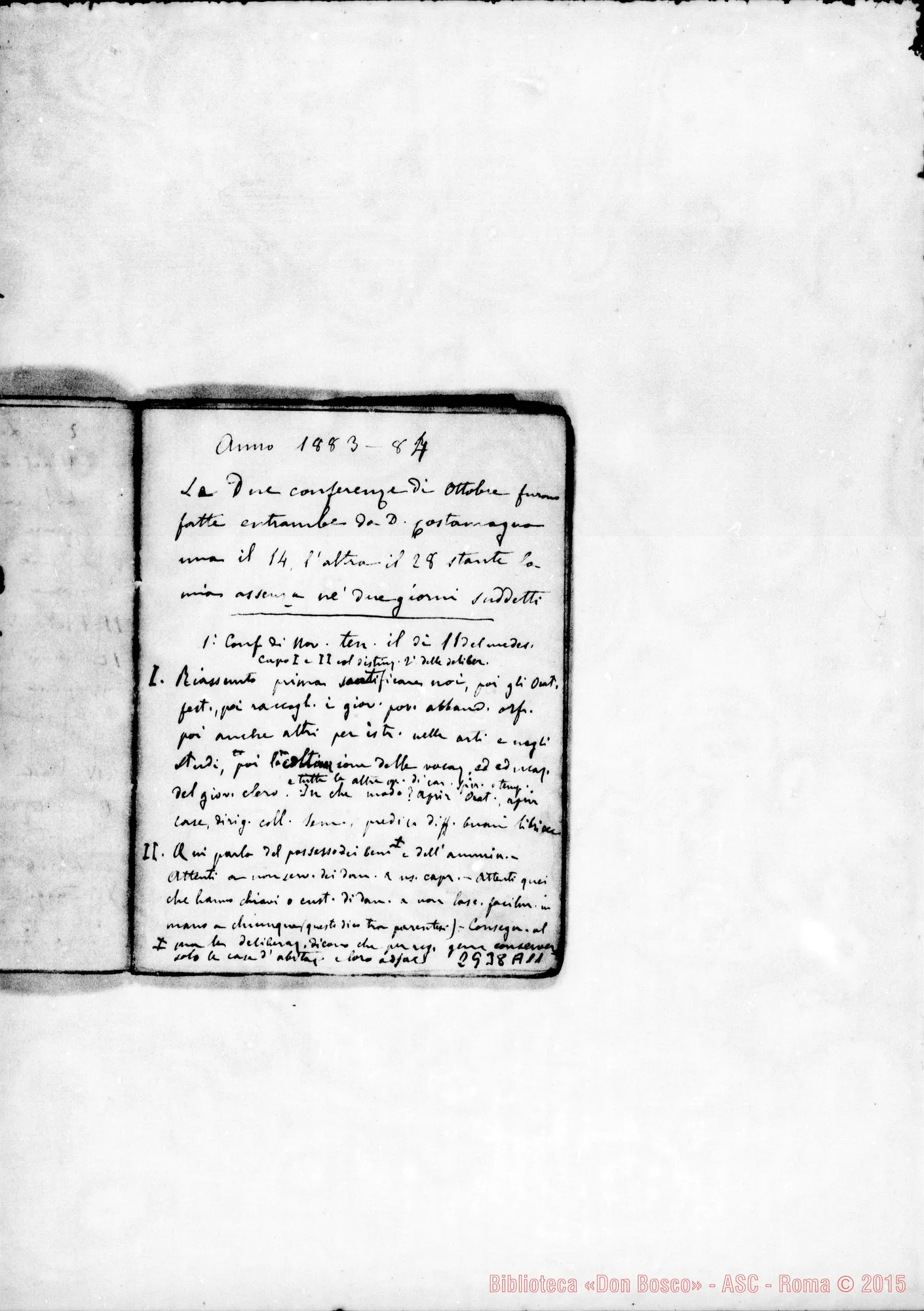 Fotogramma A 11 — Conferenze: Dal 22-04-1883 fino ad agosto 1884