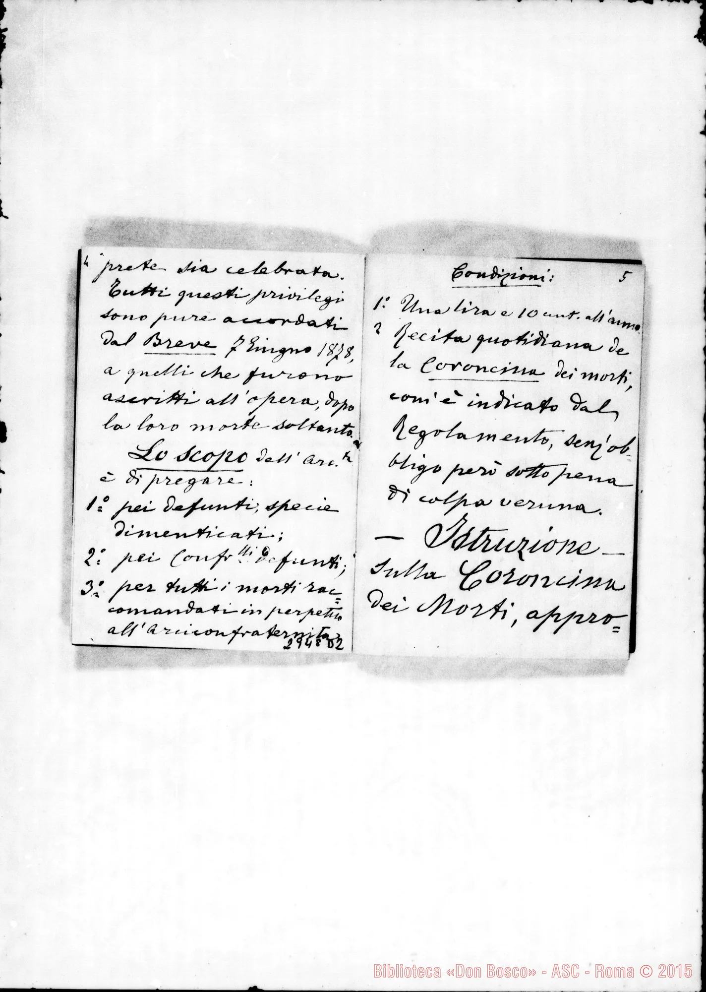 Fotogramma D 2 — Taccuino con sunti vari di D. Rua. Ms. allografi E di D. Rua