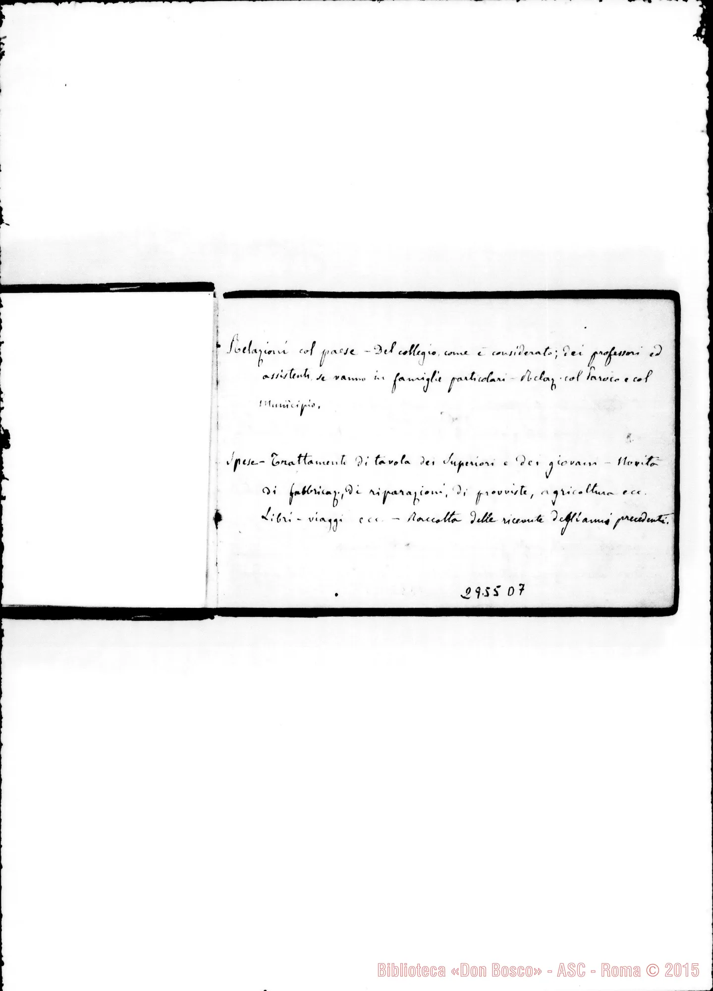 Fotogramma D 7 — Visite, norme, relazioni su varie Case fino all’anno 1885. Tutto ms. Rua