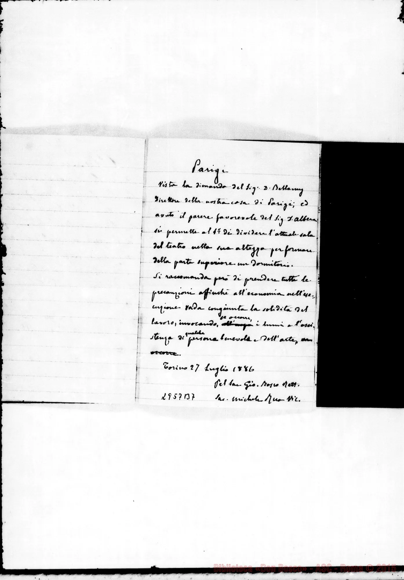 Fotogramma B 7 — Permessi di fabbricazione E provviste straordinarie: