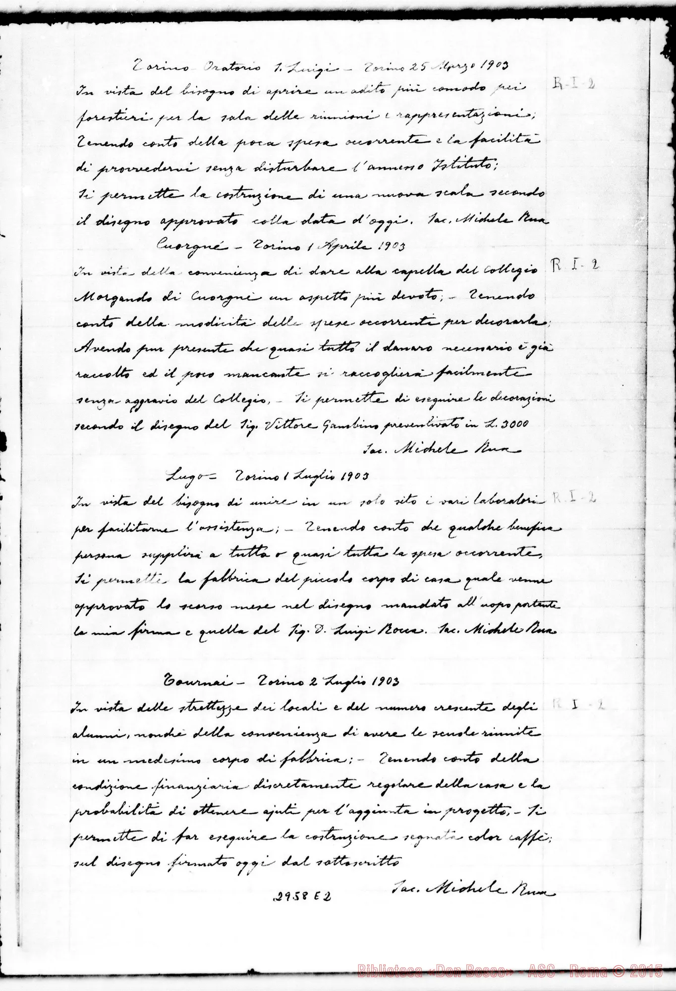 Fotogramma E 2 — Permessi di fabbricazioni E di provviste straordinarie da lug.1887 fino al 6-07-1902. Copia in ms. di Balestra