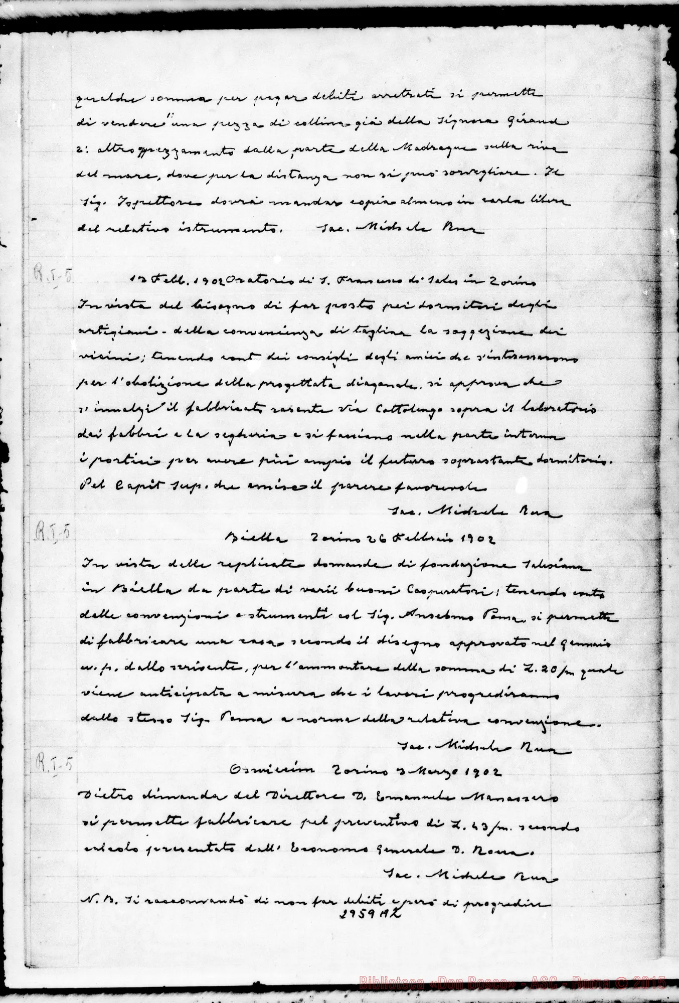 Fotogramma A 2 — Permessi di fabbricazioni E di provviste straordinarie da lug.1887 fino al 6-07-1902. Copia in ms. di Balestra