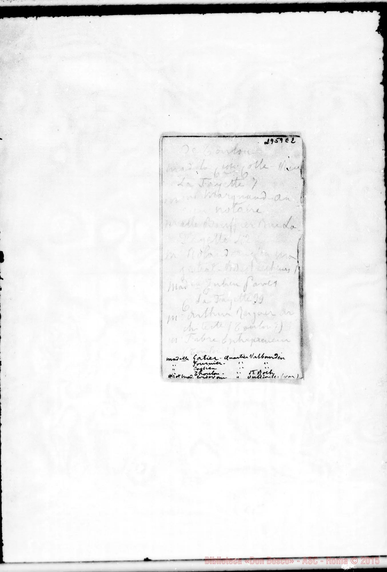 Fotogramma E 2 — Liste per Case. Ms. quasi tutto di D. Rua