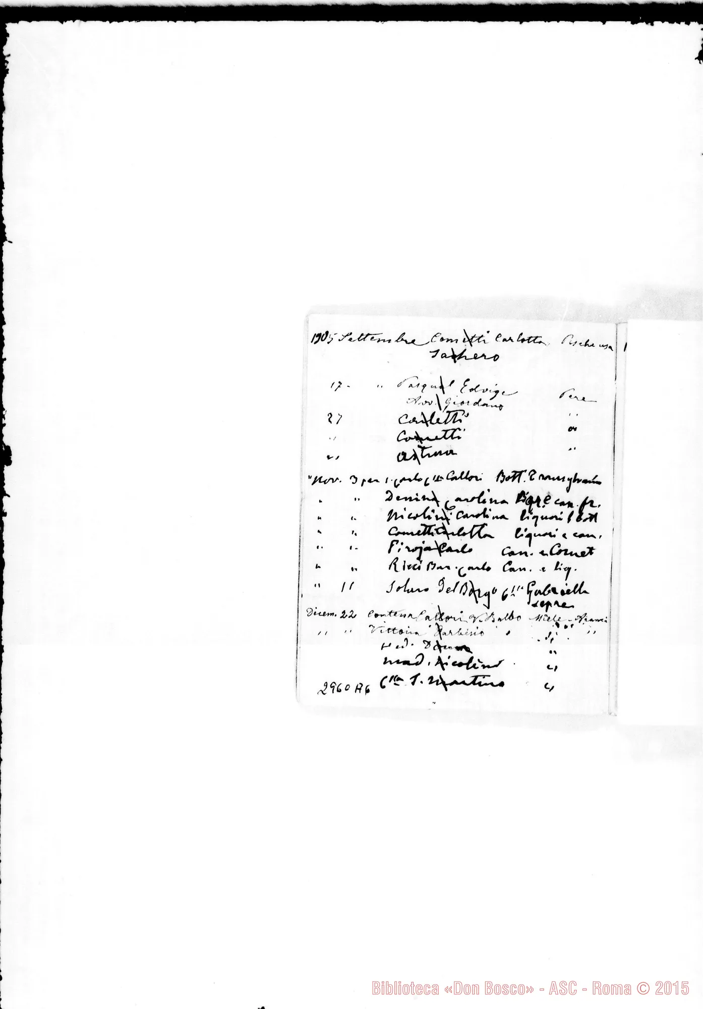 Fotogramma A 6 — Regali ai benefattori, dal marzo 1905